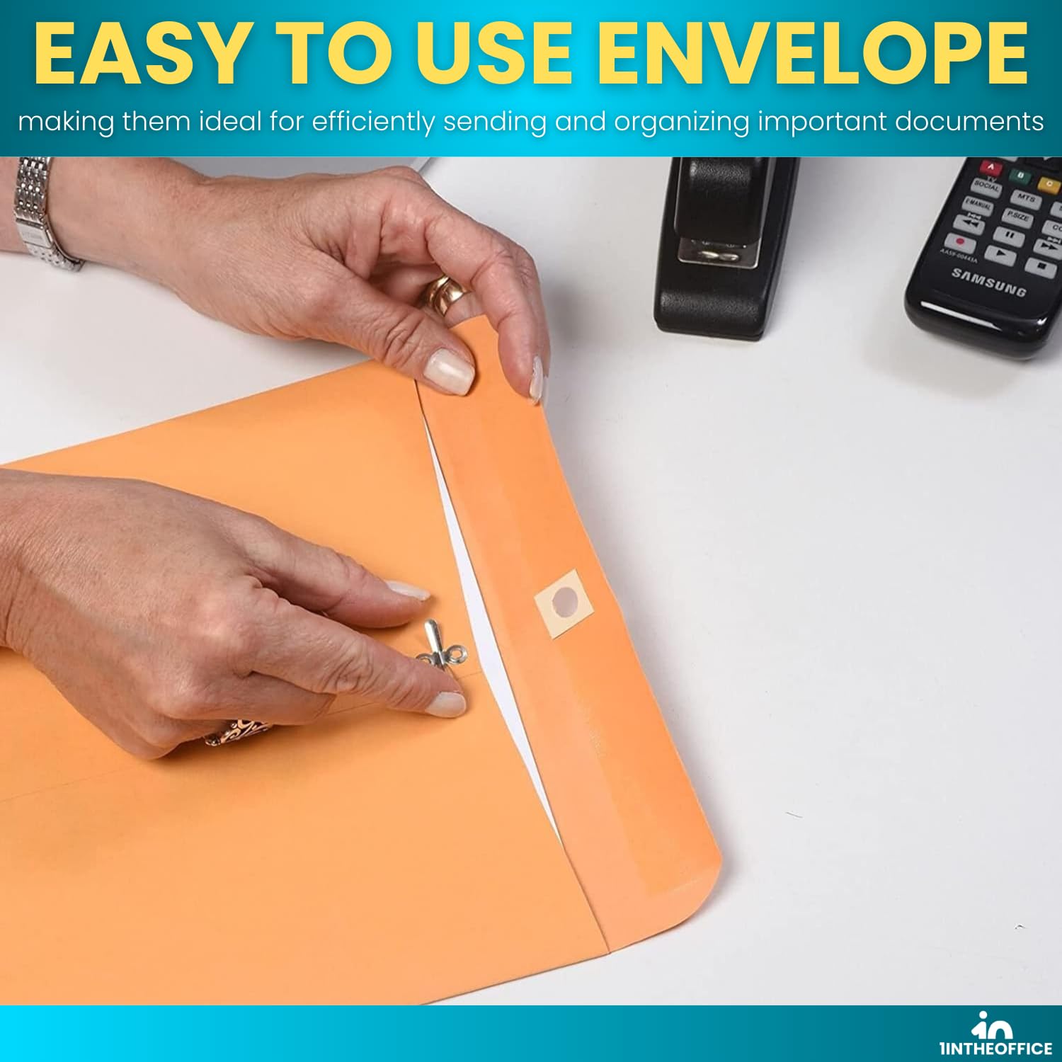 1InTheOffice 6x9 Manila Envelopes with Clasp - 50 Pack, Brown Kraft Paper Business Envelopes with Gummed Flap for Mailing, Shipping & Office Organization - Perfect for Documents, Invoices & Small Packages