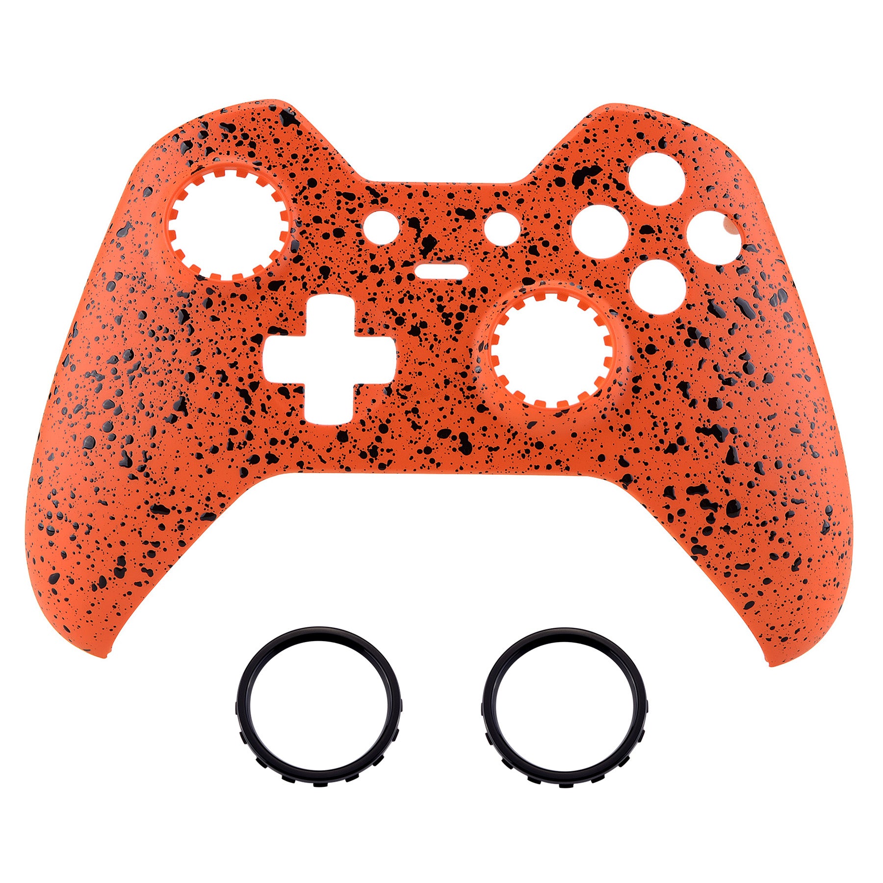 eXtremeRate Textured Orange Front Housing Shell Replacement for Xbox One Elite Controller (Model 1698) - Durable Upgrade for Gaming Enthusiasts & Custom Mods
