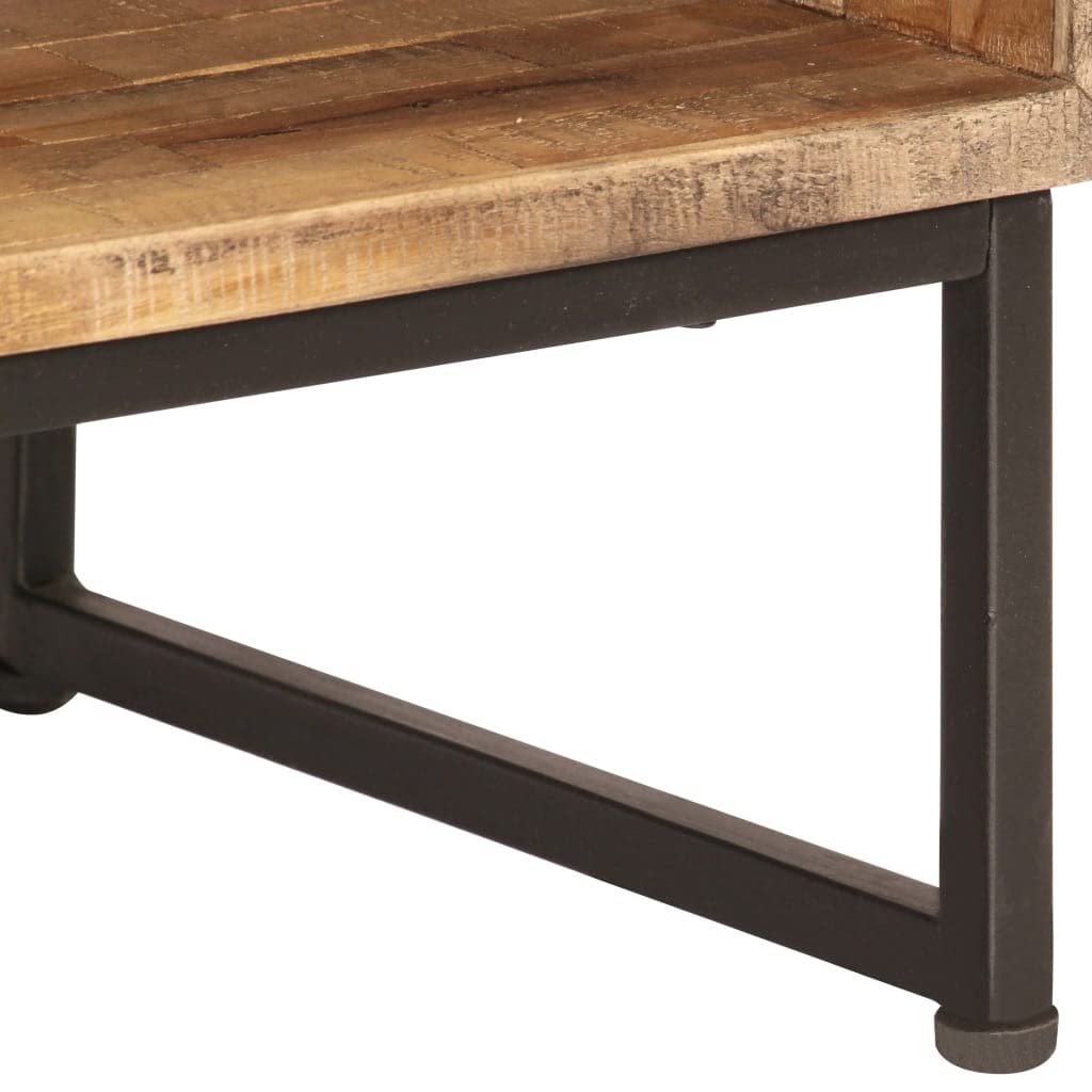 Reclaimed Teak Wood Sideboard with Drawers - Rustic Brown Industrial Style Handmade Compact Buffet Cabinet for Dining Room, Living Room & Entryway Storage