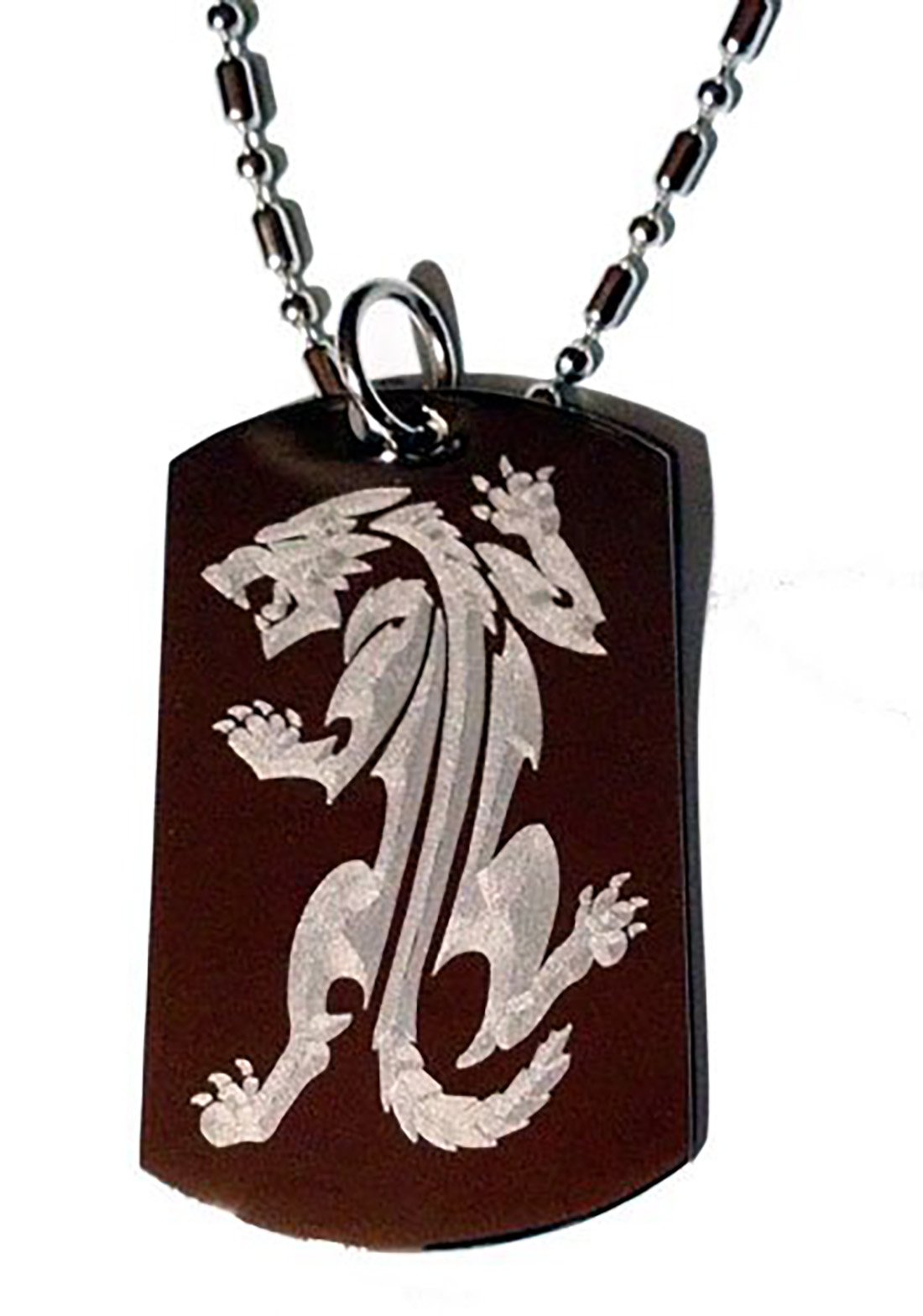 Tribal Fierce Fox Prowling Tattoo Logo Military Dog Tag - Metal Necklace, Keychain & Luggage Tag for Men's Fashion & Outdoor Adventures
