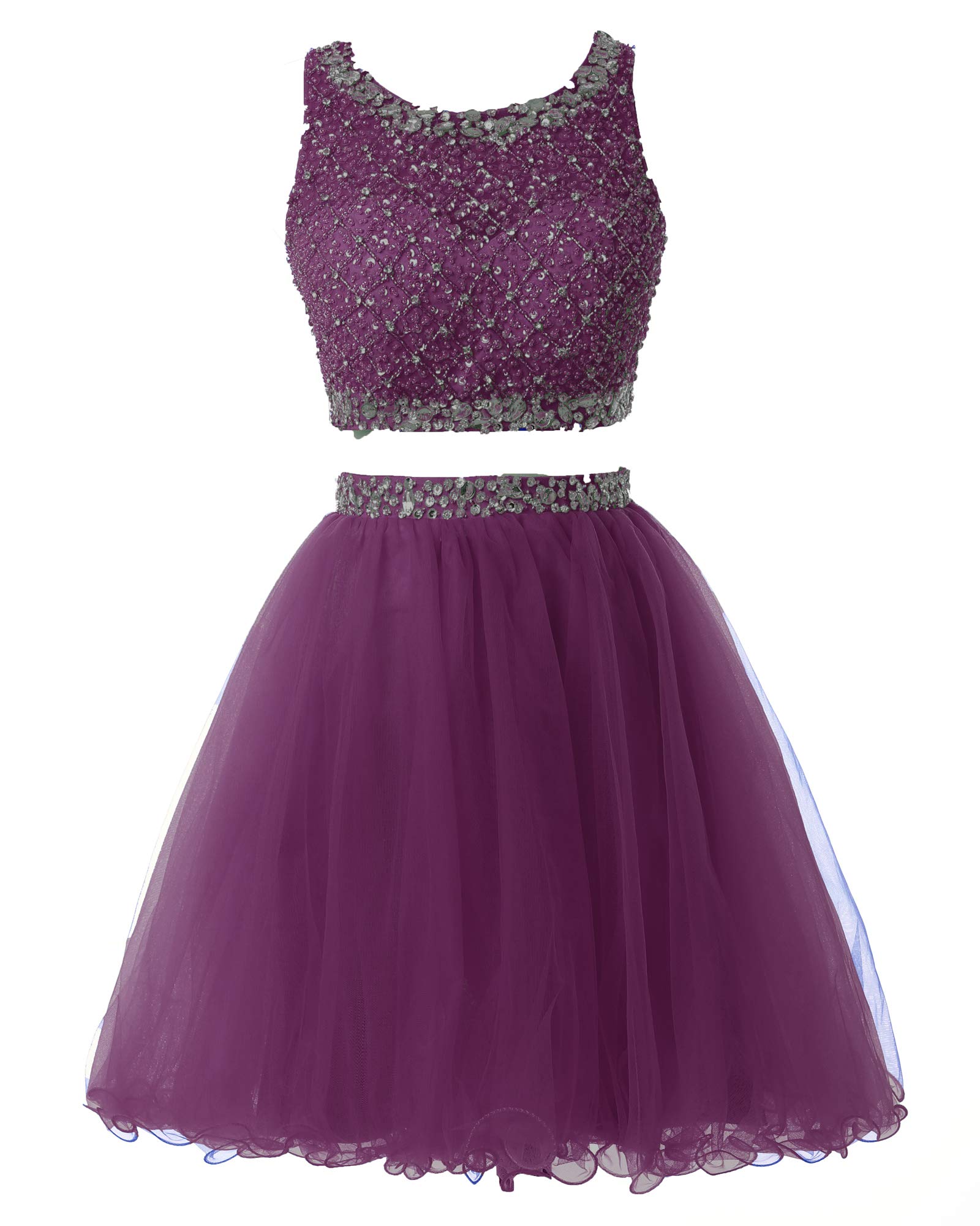 Elegant Short Two-Piece Tulle Prom Dress with Beaded Bodice - Homecoming Party Dress BD077 | Perfect for Prom Night, Homecoming Dance & Special Occasions