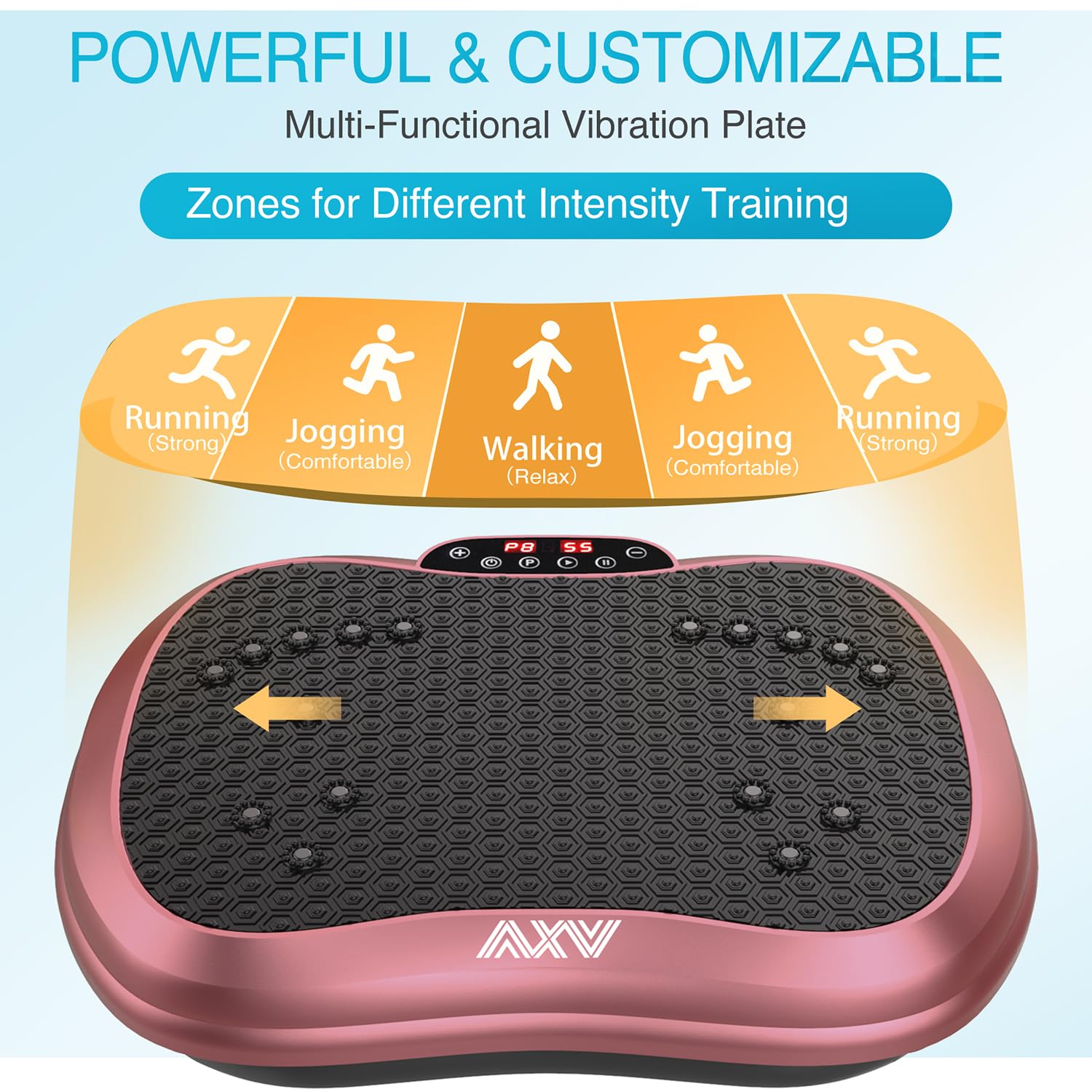 AXV Portable Mini Vibration Plate Exercise Machine - Whole Body Workout for Weight Loss, Toning & Lymphatic Drainage | Home Gym Fitness Equipment for Women & Men | Perfect for Small Spaces & Apartment Workouts