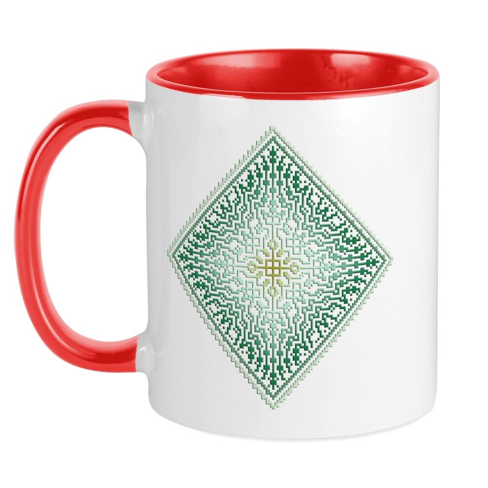 Moss Diamond Ceramic Coffee Mug 11 oz - Unique Tea Cup for Coffee & Tea Lovers - Perfect for Home, Office & Gifts