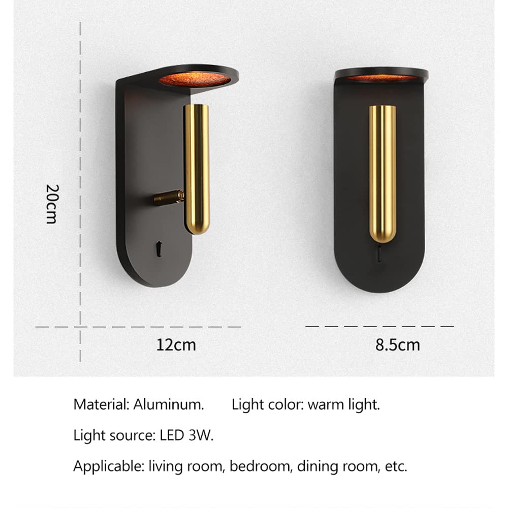 Modern LED Wall Lamp - Adjustable 90° Up/Down Light for Bathroom Vanity, Bedroom & Bedside - Black Indoor Sconce Lighting for Home Decor & Reading