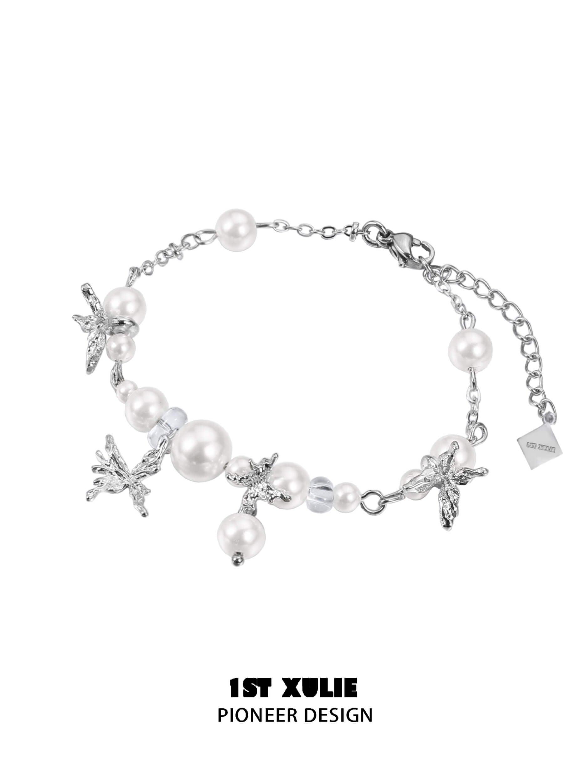 18K Gold Plated Butterfly Pearl Bracelet for Women - Elegant Fashion Jewelry Gift for Birthday, Anniversary & Special Occasions