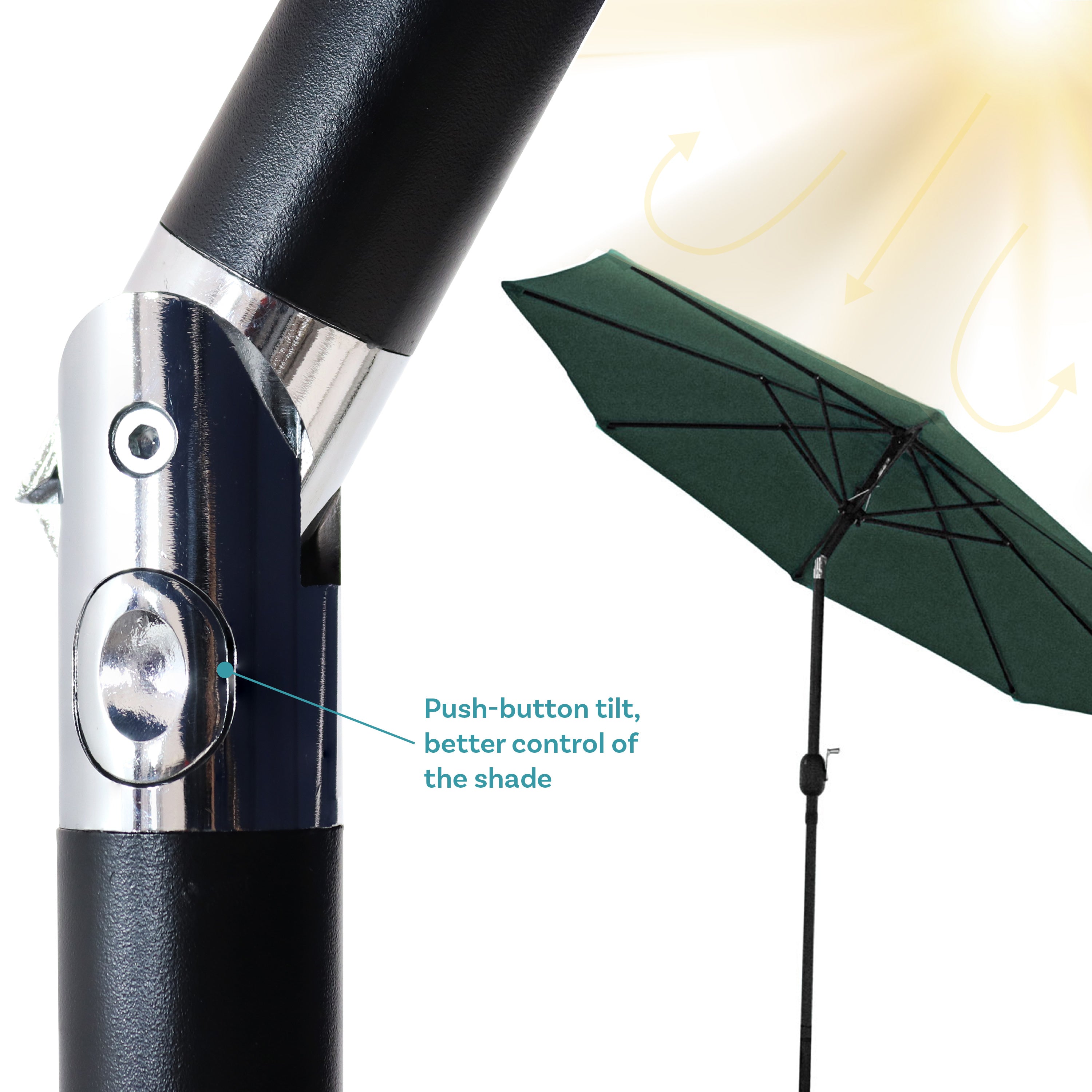 Sunnydaze 9-Foot Aluminum Outdoor Patio Umbrella with Tilt & Crank - Perfect for Poolside, Backyard, Deck, and Garden Shade