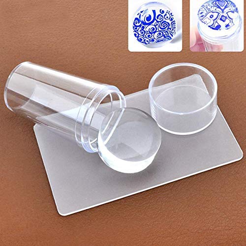 1PC Soft Silicone Jelly Nail Stamper & Scraper - Transparent Nail Art Tool for DIY Manicure & Professional Salon Use