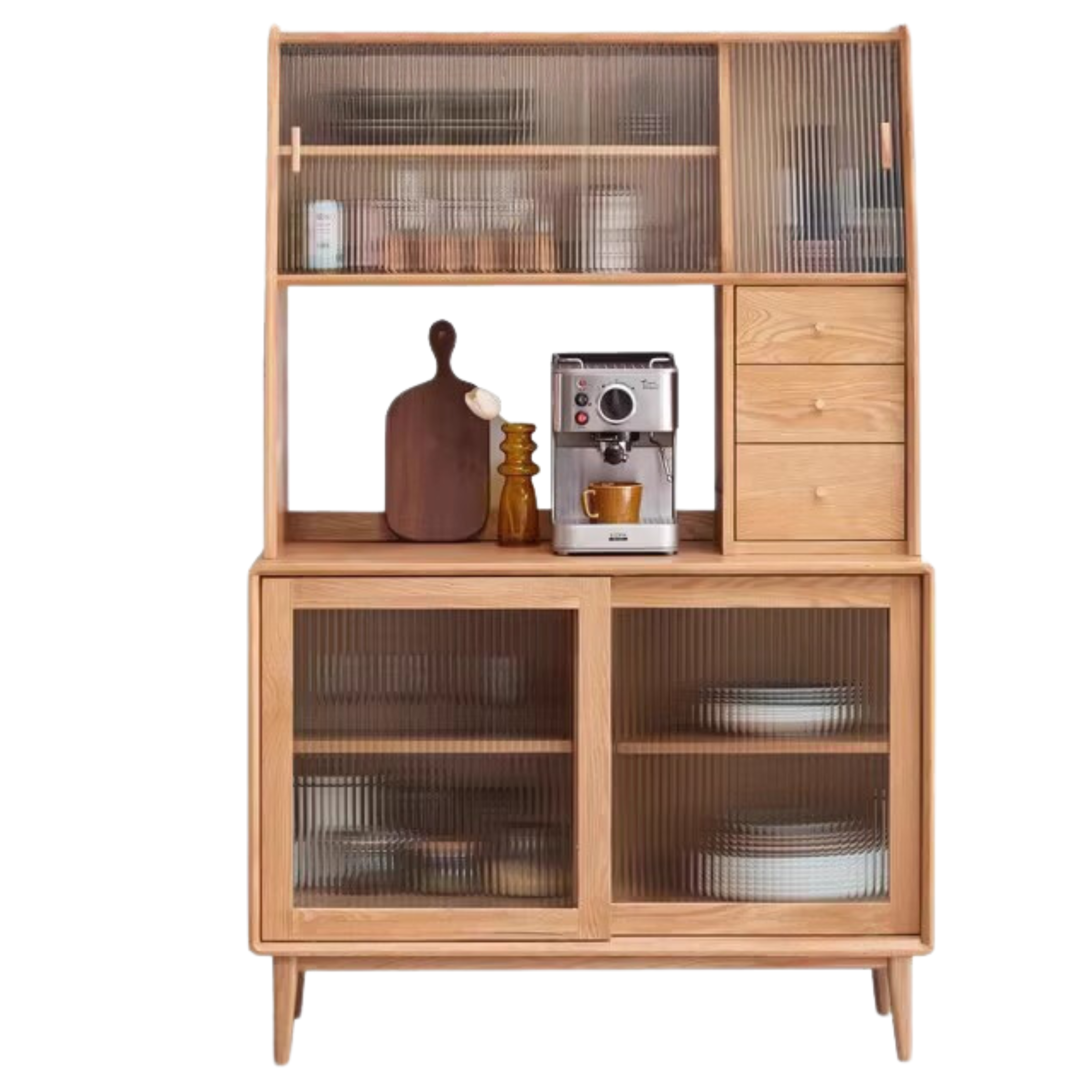 Solid Oak Wood Sideboards & Buffet Cabinets - Rustic Dining Room Storage Furniture for Home Decor & Entertaining