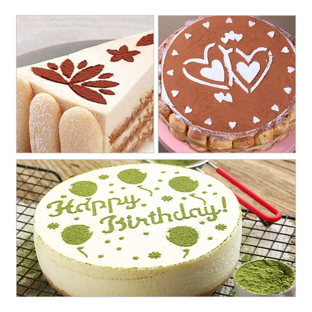 iSuperb 4-Piece Cake Decorating Stencil Set - Reusable Baking Templates for Cookies, Cupcakes & Wedding Cakes - Fondant Impression Tools for DIY Cake Decoration - Perfect for Birthday Parties, Weddings & Special Events