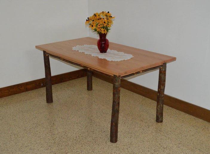 A & L Furniture Hickory Farm Table - Rustic Solid Wood Dining Table for Kitchen, Dining Room & Farmhouse Decor | Perfect for Family Gatherings & Entertaining