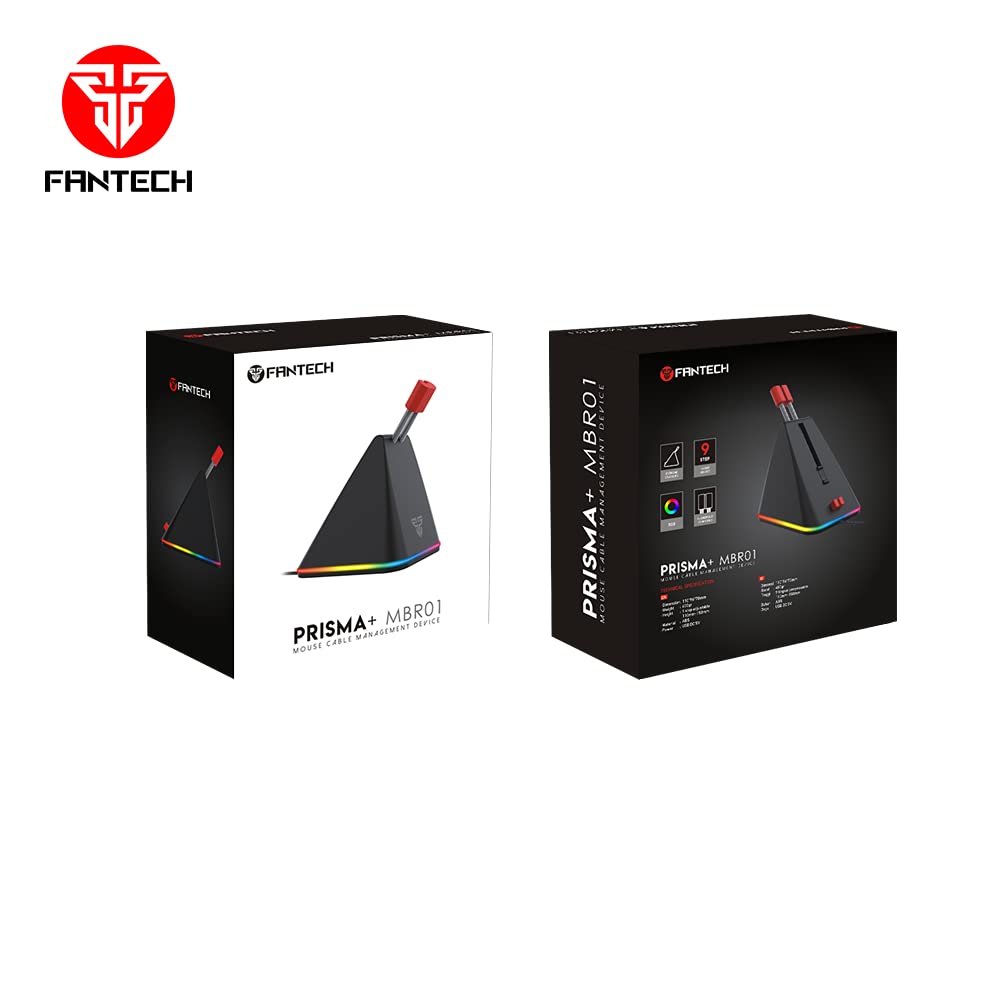 FANTECH RGB Gaming Mouse Bungee - Adjustable Mouse Cord Holder & Cable Management Device for Esports & PC Gaming - Perfect for FPS, MOBA & Streaming Setup (Black)