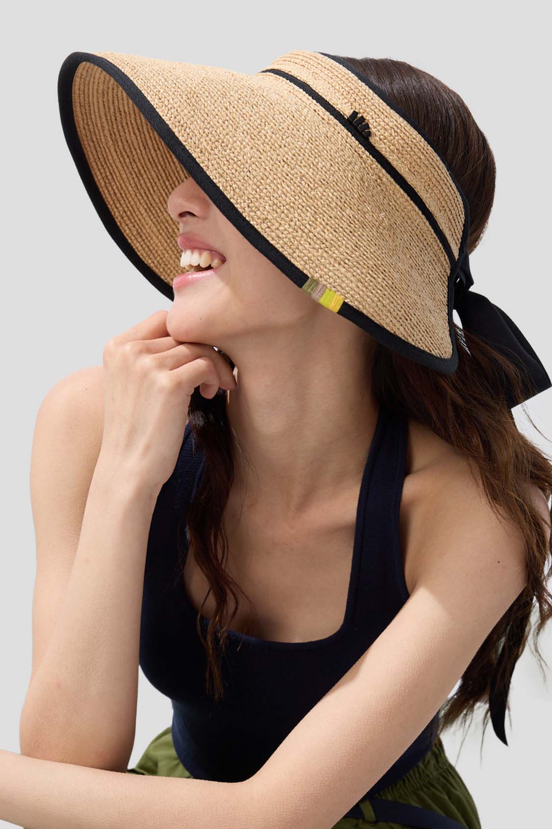 UPF50+ Twist Roll Up Sun Straw Hat for Women - Foldable Wide Brim Beach Hat for Outdoor, Travel & Summer Activities