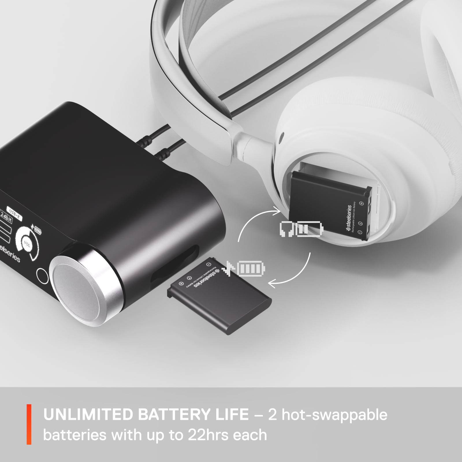 SteelSeries Arctis Nova Pro Wireless Gaming Headset with Active Noise Cancellation - Hi-Res Neodymium Drivers - Infinity Power System - ClearCast Gen 2 Mic - Multi-Platform Compatible (PC, PS5, Nintendo Switch, Mobile) - White - Perfect for Competitive Gaming, Streaming & Home Office Use