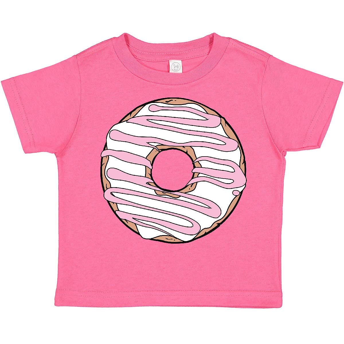 Inktastic Pink Donut Toddler T-Shirt - Cute Doughnut with Icing & Glaze Design for Kids - Perfect for Birthday Parties, Playdates & Sweet Treat Themed Outfits