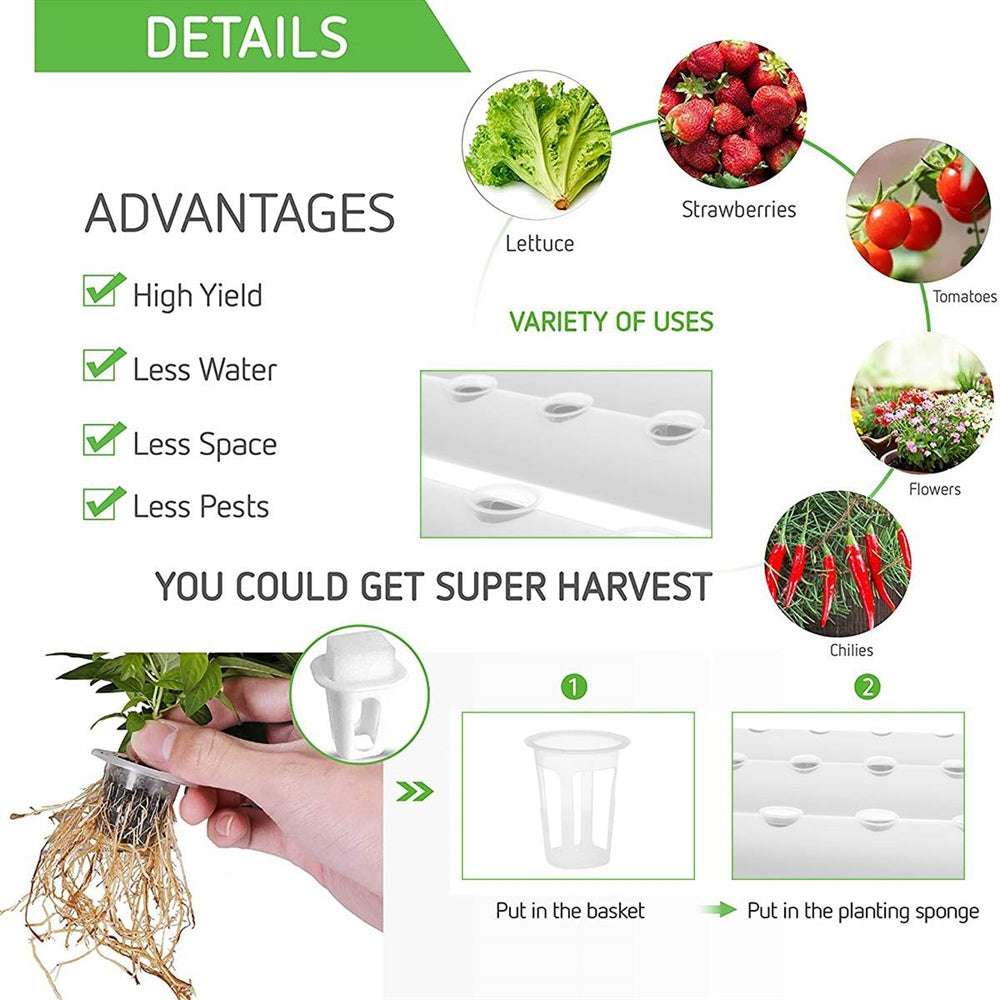 108-Site Hydroponic Grow Kit with Wheels - Indoor Vegetable Garden System for Home, Greenhouse & Urban Farming | Easy Setup & Space-Saving Design