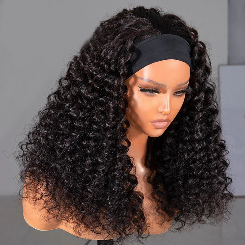 Eullair Glueless Human Hair Headband Wig - Easy Install for Beginners | Perfect for Daily Wear, Travel & Quick Hairstyle Changes