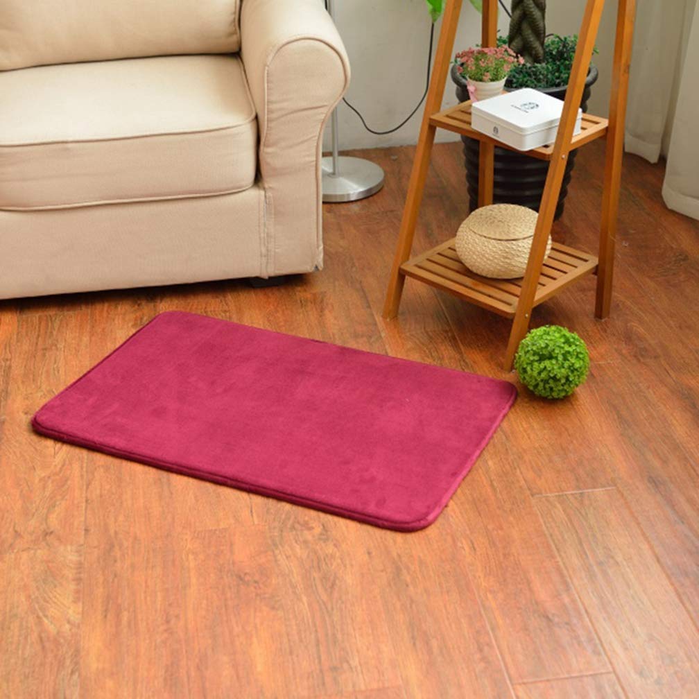 MOXIC Soft Coral Fleece Non-Slip Area Rug 8'x10' - Modern Rectangular Living Room Carpet for Bedroom, Nursery & Indoor/Outdoor Use - Wine Red Home Decor for Kids Room & Play Area