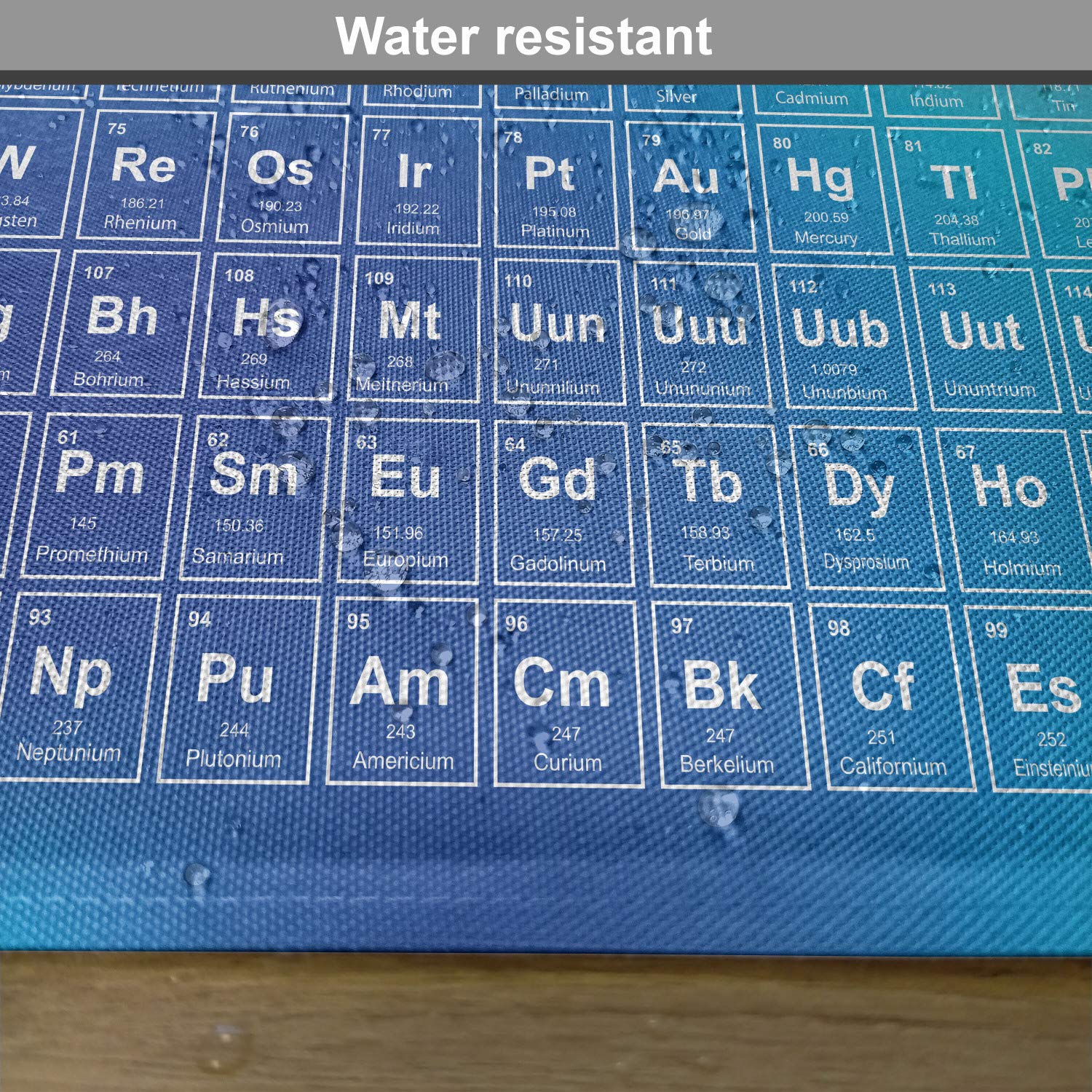 Ambesonne Science Placemats Set of 4 - Chemistry Element Table Design, Modern Washable Fabric Dining Table Mats - Standard Size in Pale Blue Aqua Sky | Perfect for Science Lovers, Classroom Decor & Themed Dinner Parties