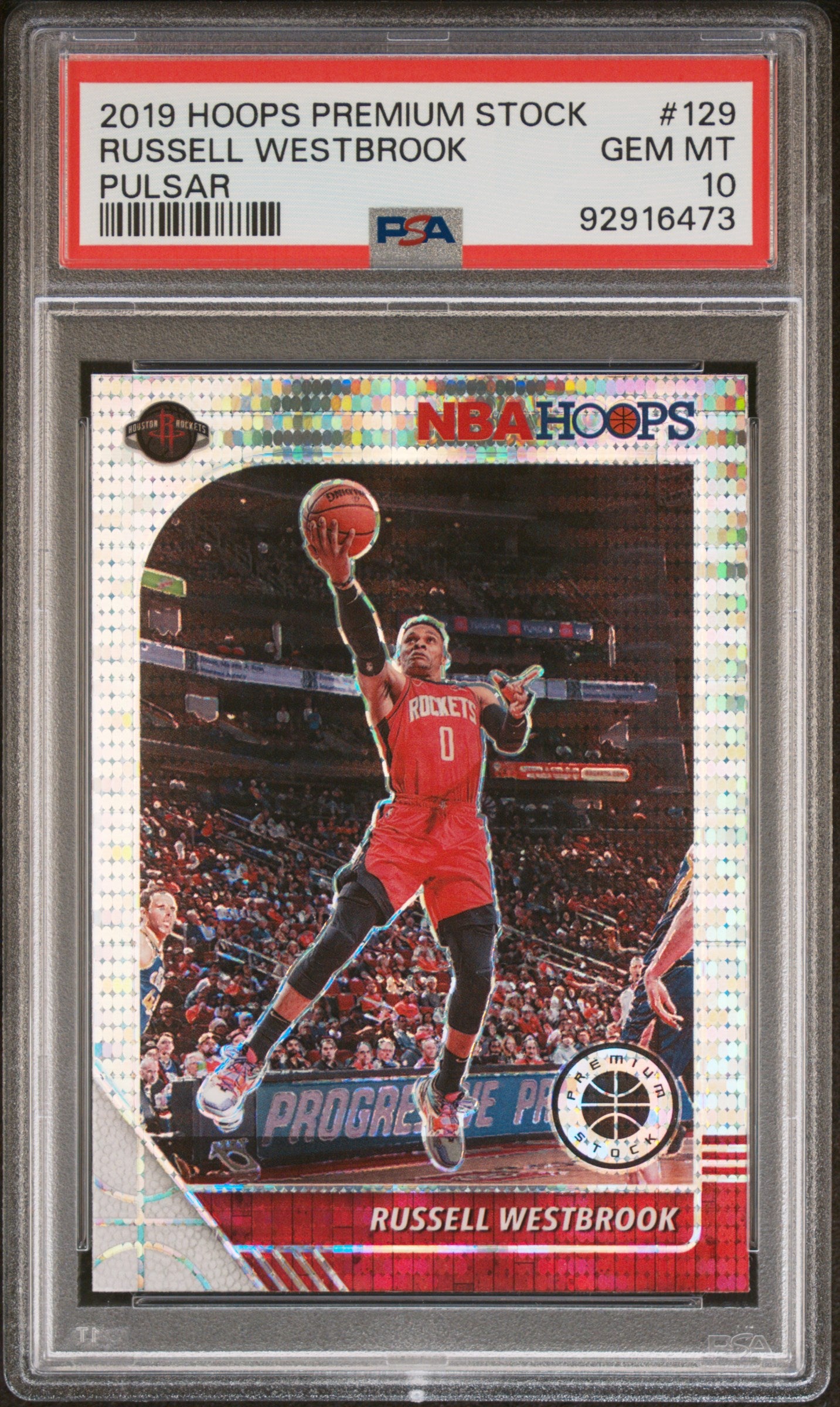 2019 PANINI HOOPS PREMIUM STOCK RUSSELL WESTBROOK PULSAR #129 PSA 10 GEM MINT Basketball Trading Card - Perfect for NBA Collectors, Sports Memorabilia Enthusiasts & Investment Portfolio