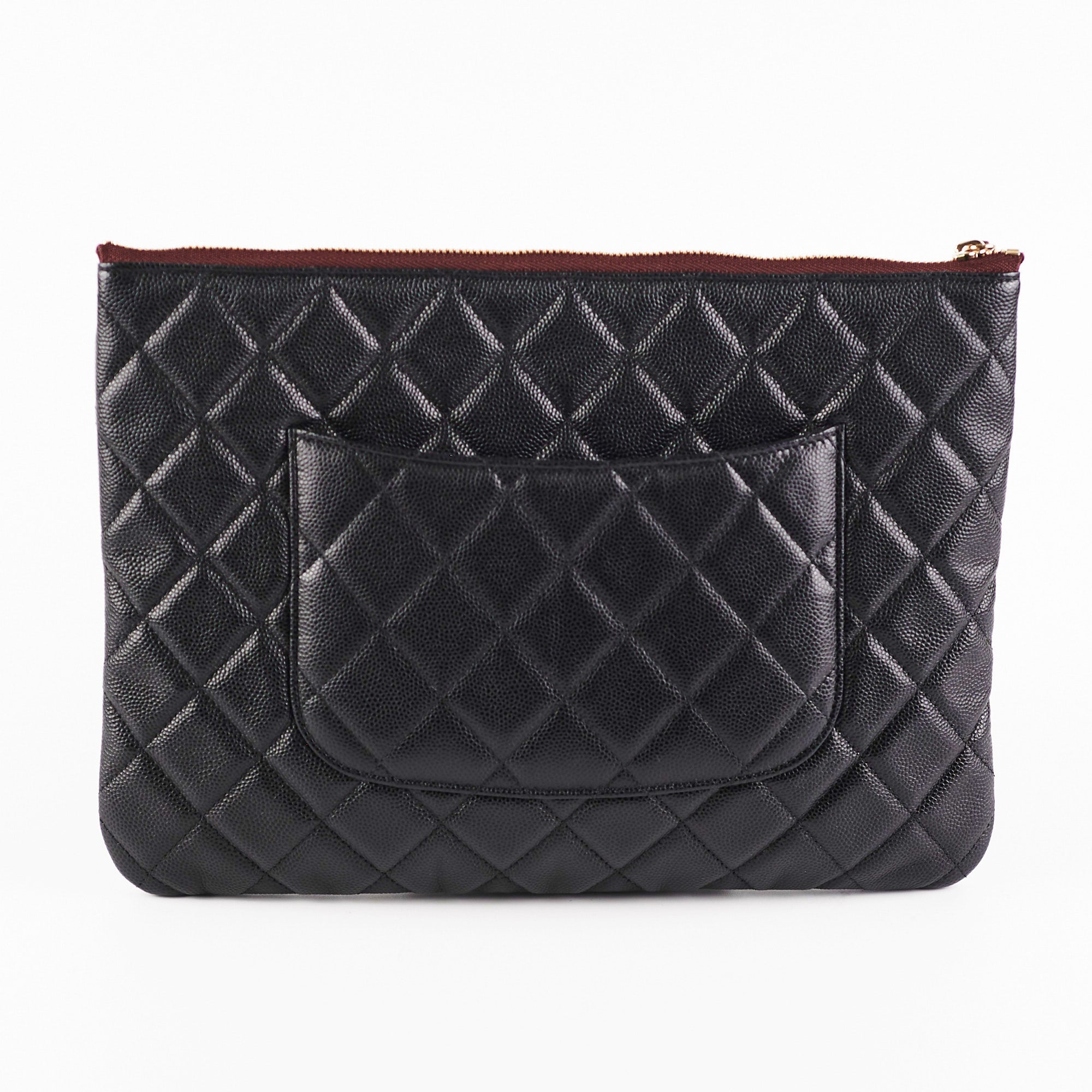 Chanel Medium Black Caviar O Case - Luxury Leather Handbag for Women, Perfect for Work, Travel & Evening Events