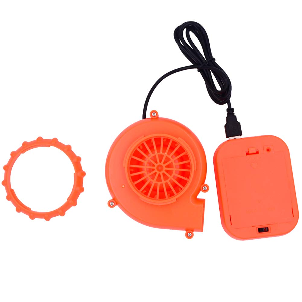 Portable USB Mini Fan Blower for Inflatable Costumes - Halloween Dinosaur Costume, Mascot Head, Cosplay Jumpsuit - Orange USB Powered Fan for Parties, Fancy Dress & Outdoor Events