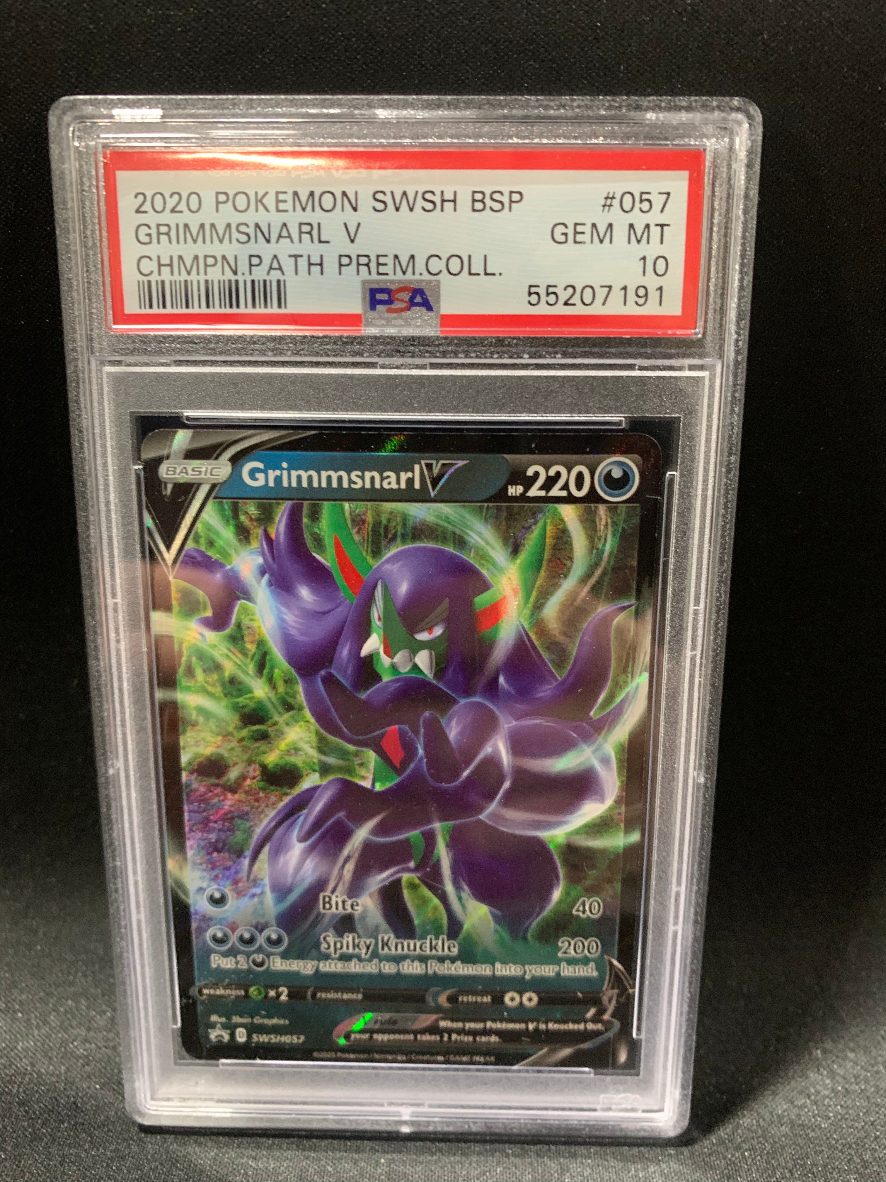 2020 Pokemon Sword & Shield Black Star Promo Grimmsnarl V #57 PSA GEM MT 10 Graded Card - Perfect for Collectors & TCG Battles
