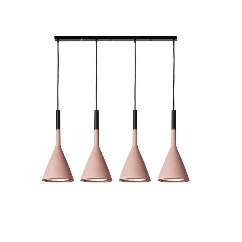 Modern Conical Concrete Pendant Light - Industrial Style Ceiling Fixture for Kitchen, Dining Room & Living Room Decor