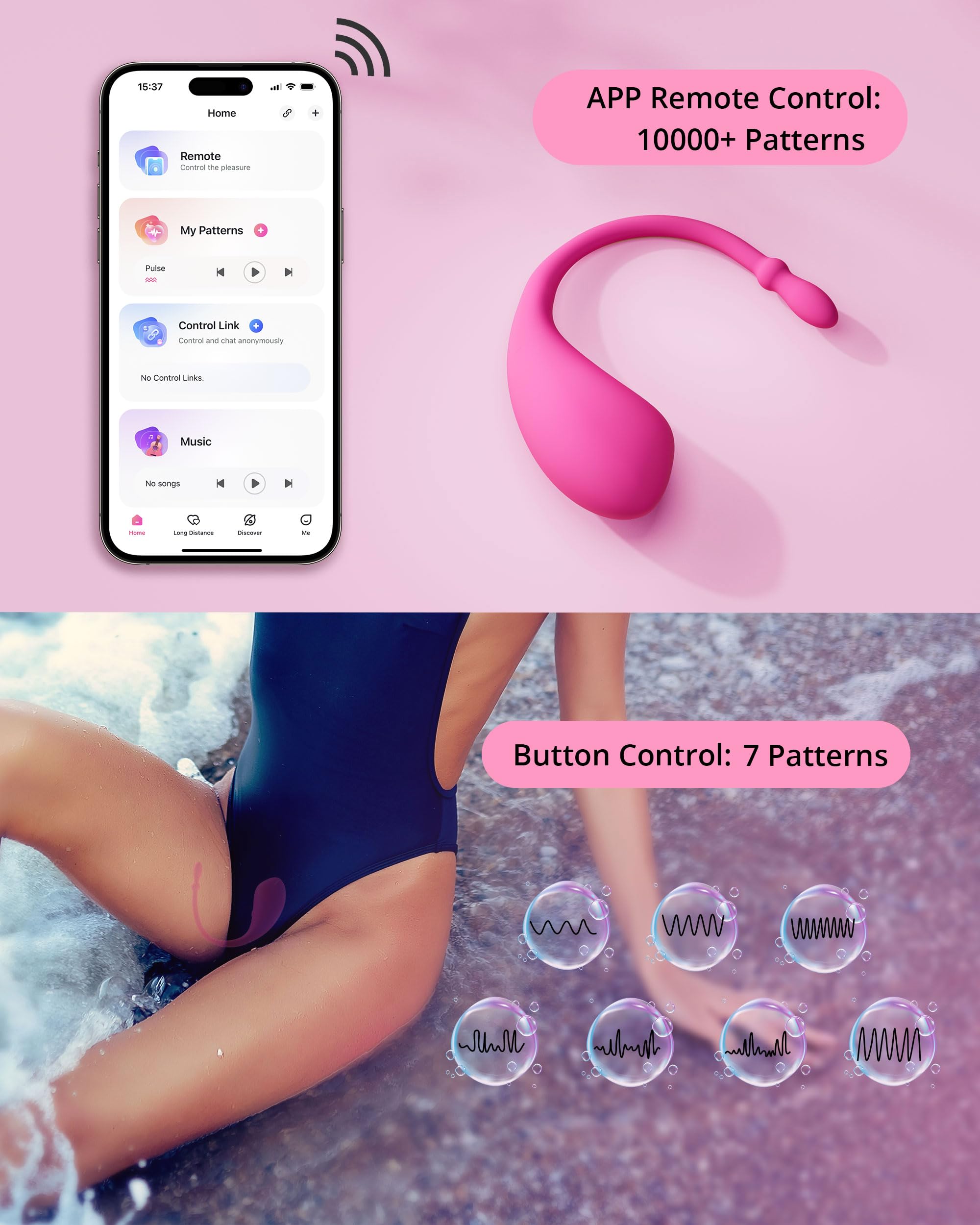 LOVENSE Lush G-Spot Vibrator with Remote Control - Bluetooth App Controlled Egg Vibrator for Women - Wireless Rechargeable Adult Toy for Couples Long Distance Play - Perfect for Romantic Nights & Solo Pleasure