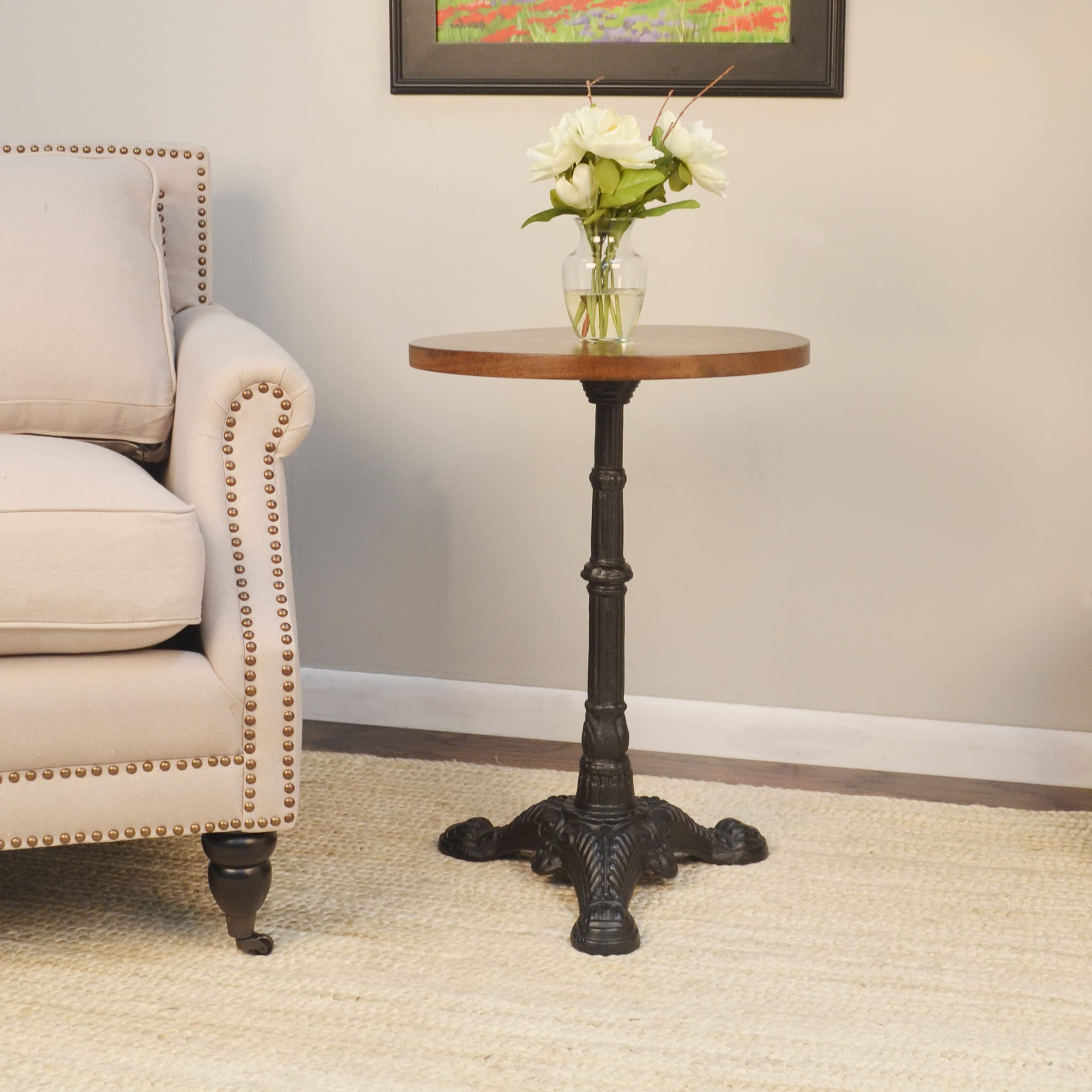 Carolina Chair & Table ACF2818CHETBK Kenwick Accent Table - Chestnut/Black Finish, Perfect for Living Room, Bedroom, or Office Decor