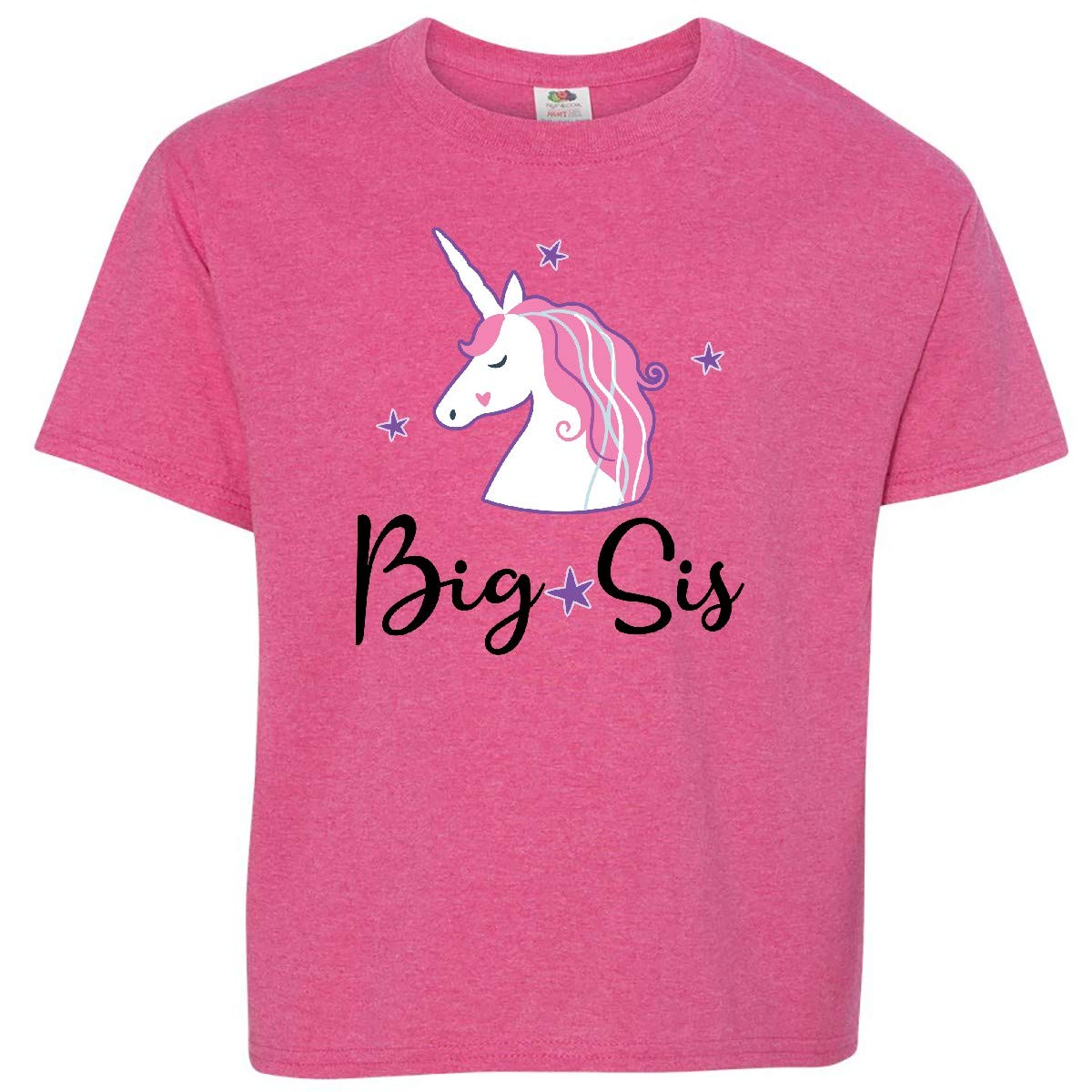 Inktastic Big Sis Unicorn Girls Sister Announcement Youth T-Shirt - Cute Unicorn Design for Big Sister Announcement, Birthday & Family Gifts