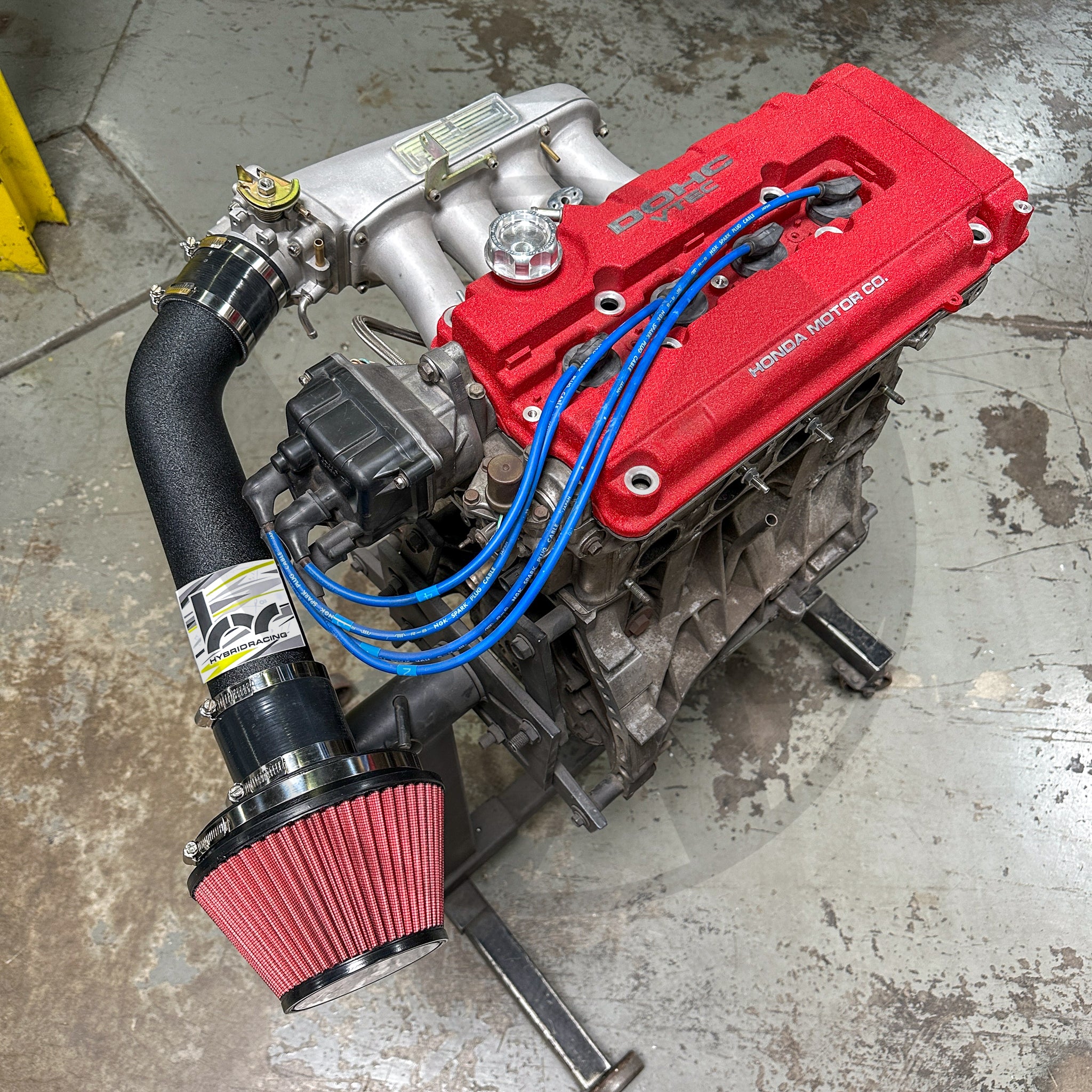 3 Inch Air Intake System | Hybrid Racing Filter V Stack Combo for Honda Civic & Integra | Compatible with Skunk2 Ultra Street (Wrinkle Black) | High Performance Cold Air Intake for Street Racing & Daily Driving
