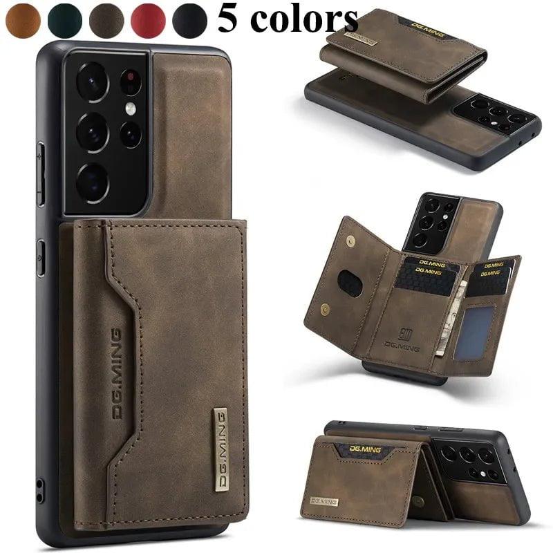 Samsung Galaxy S24 Ultra Retro Flip Vegan Leather Phone Case - Stylish & Protective Cover for Everyday Use, Work & Travel