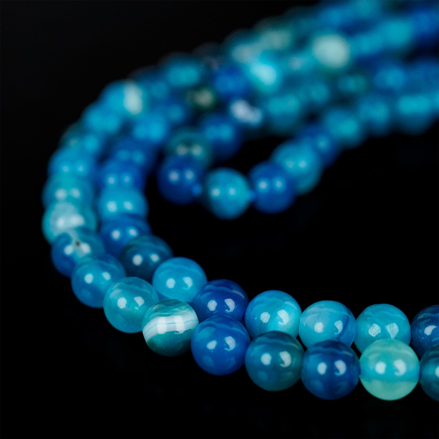 Premium Ocean Blue Agate Stone Muslim Prayer Beads - Islamic Tasbih Rosary for Meditation & Spiritual Practice | Perfect for Daily Dhikr, Gift Giving & Home Decor