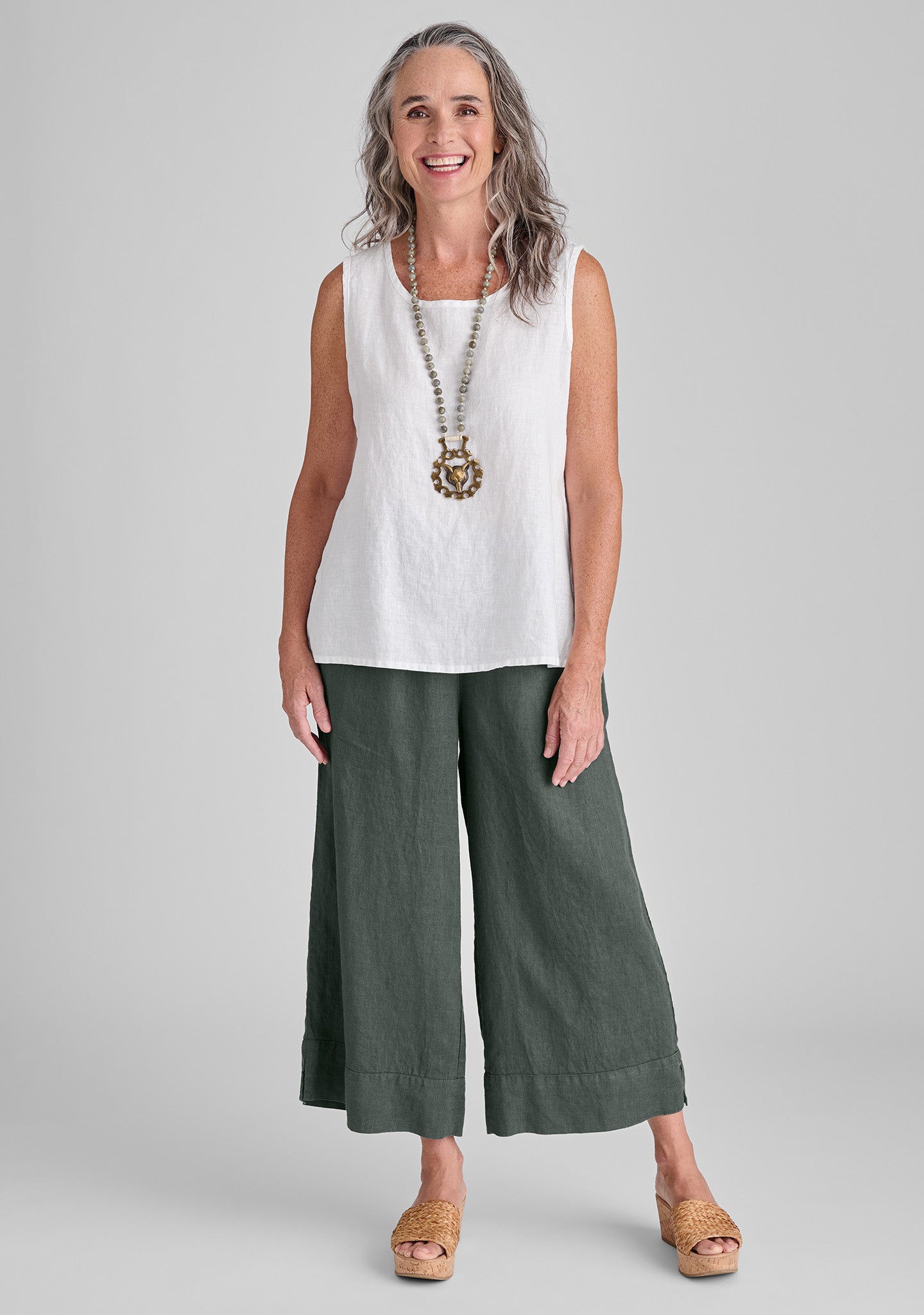 Sunny Linen Tank Top for Women - Breathable Summer Casual Wear - Perfect for Beach, Yoga & Outdoor Activities