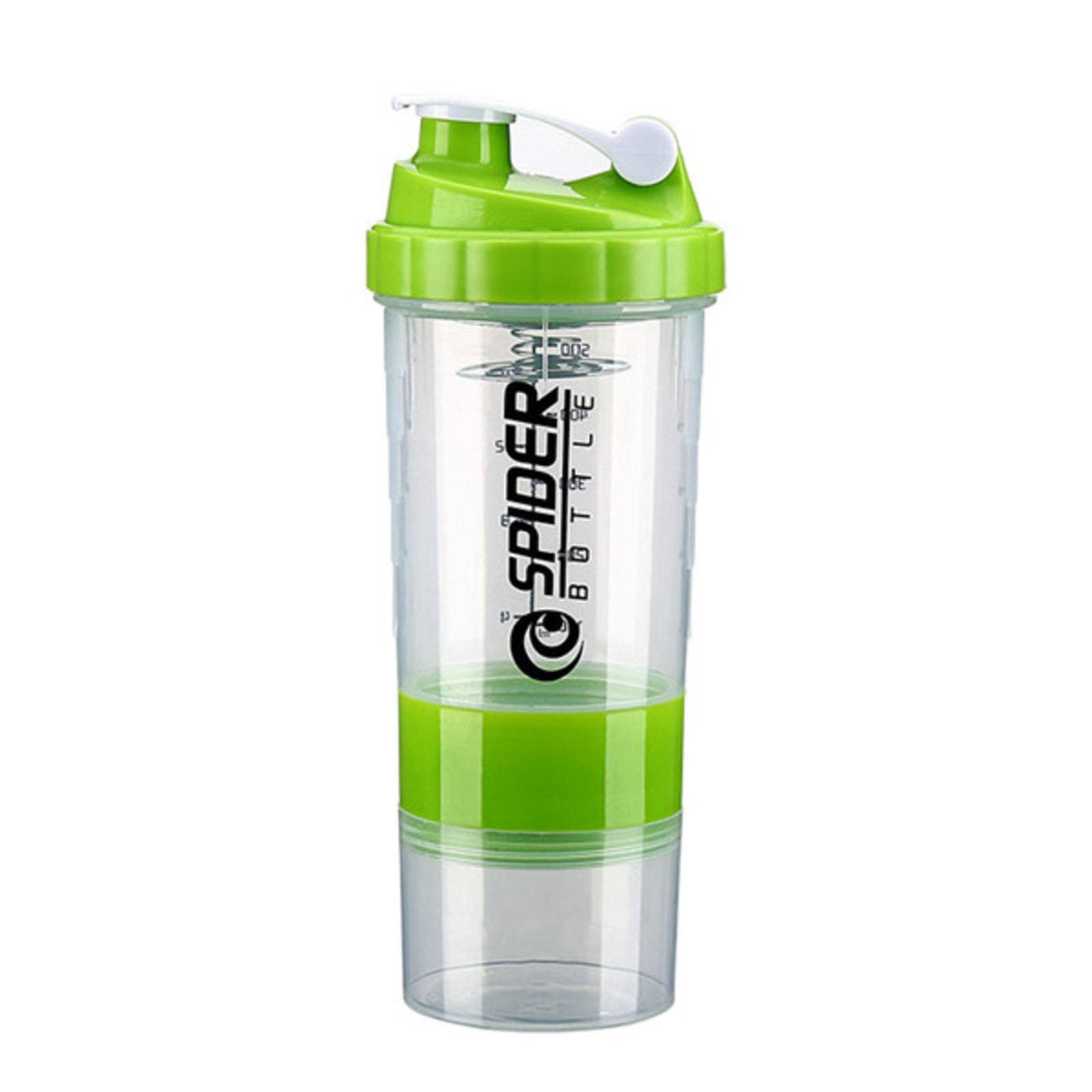 17oz/500ml Graduated Protein Shaker Bottle with Triple Layer Design - Leakproof Gym Water Bottle for Protein Powder, Pre Workout & Smoothies - Perfect for Bodybuilding, Fitness Training & Post Workout Recovery