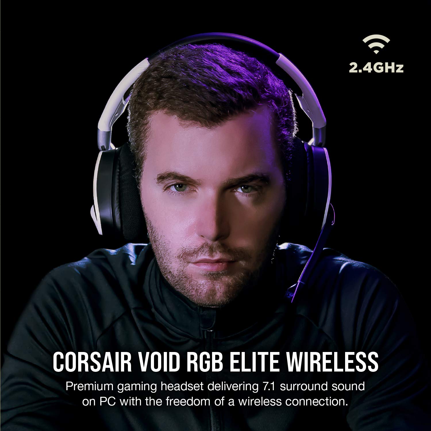 Corsair VOID RGB ELITE Wireless Gaming Headset with 7.1 Surround Sound - Discord Certified - iCUE Compatible - for PC, Mac, PS5, PS4 (White) - Perfect for Competitive Gaming & Streaming