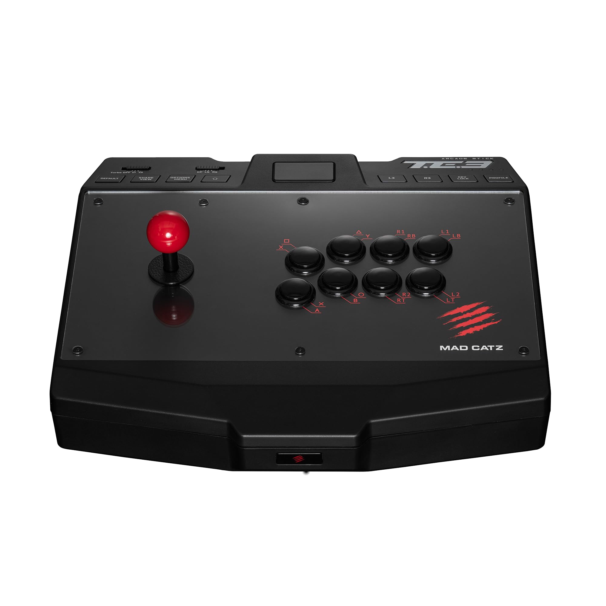 Mad Catz T.E.3 Arcade Fight Stick for PC, PS4, Nintendo Switch & Xbox Series X/S - Sanwa Buttons & Joystick - Professional Fighting Game Controller for Street Fighter 6, Tekken 8, Super Smash Bros - Perfect for Tournaments & Home Gaming Setup