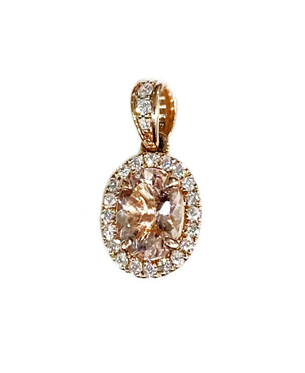 14K Rose Gold Morganite Pendant Necklace for Women - Elegant Pink Gemstone Jewelry Gift for Her - Perfect for Valentine's Day, Anniversary & Special Occasions