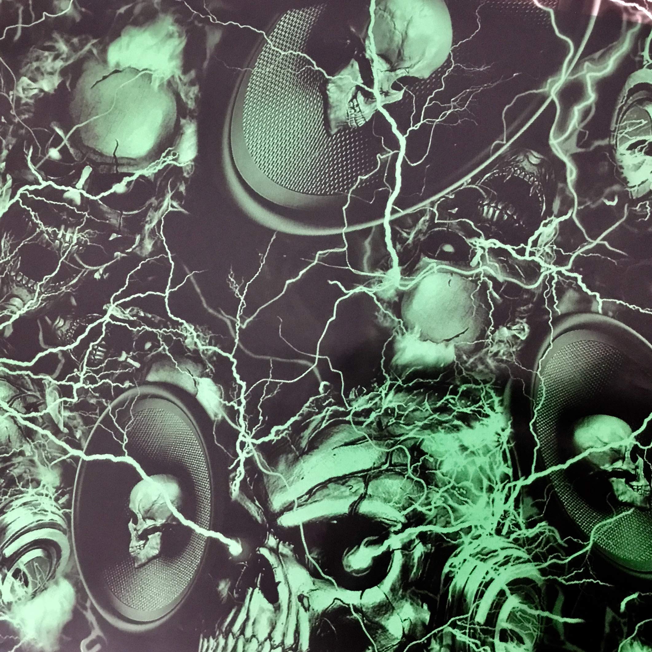 Premium Hydrographic Film - Skulls & Death Bass Design for Hydro Dipping - Water Transfer Film for Speakers, Motorcycle Parts & DIY Projects - Perfect for Customizing Car Accessories, Gaming Gear & More