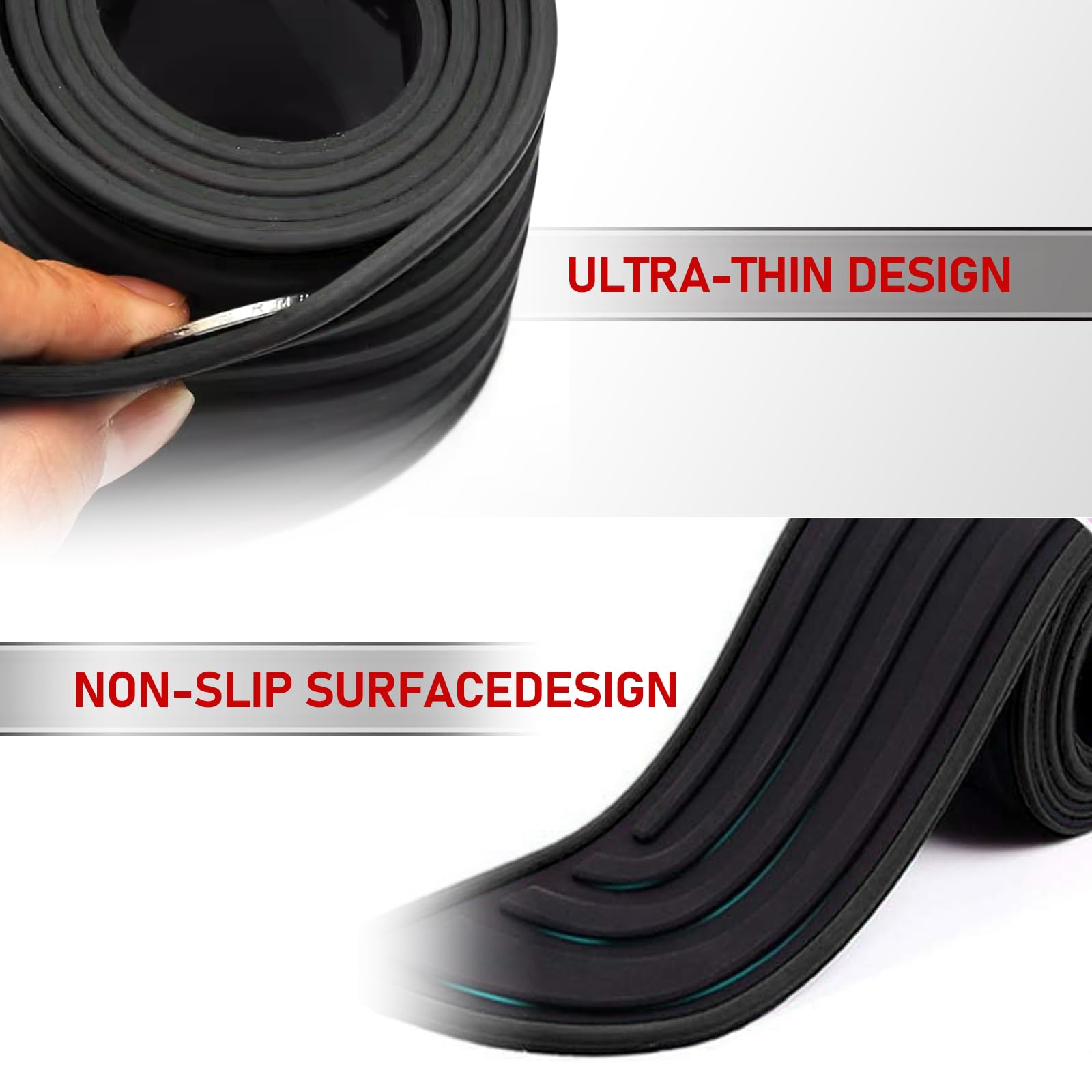 Cueclue Universal Rear Bumper Protector & Door Sill Guard Strip for Cars & SUVs - Black Car Exterior Trim Accessory for Trunk & Door Entry Protection (Perfect for Parking, Loading, and Family Use)