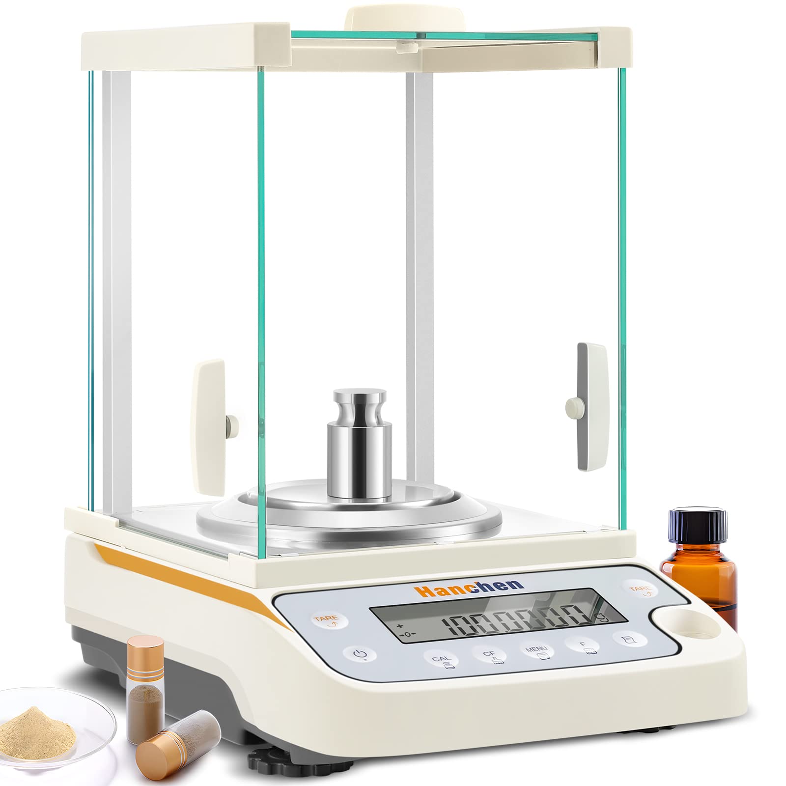 Hanchen 120g x 0.1mg Precision Analytical Balance | 0.0001g Digital Lab Scale for Jewelry, Pharmacy & Chemical Labs | Accurate Weighing for Gold, Diamonds, Powders & Chemicals