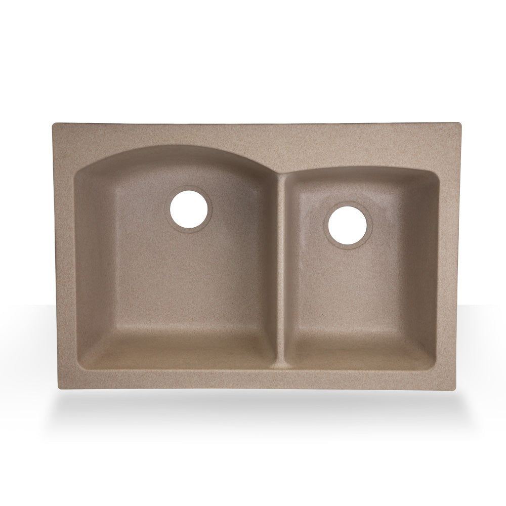Premium Silgranite Double Bowl Kitchen Sink - Durable & Stain-Resistant Composite Sink for Modern Kitchens | Perfect for Food Prep, Dish Washing & Busy Households