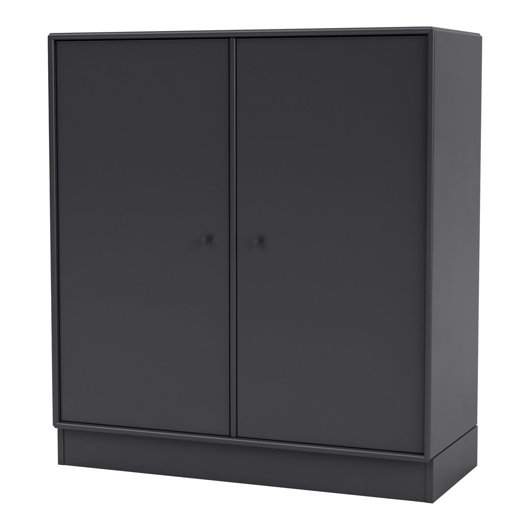 Modern 2-Door Lacquered Cabinet with Plinth Base - Stylish Storage Solution for Living Room, Bedroom & Office Organization