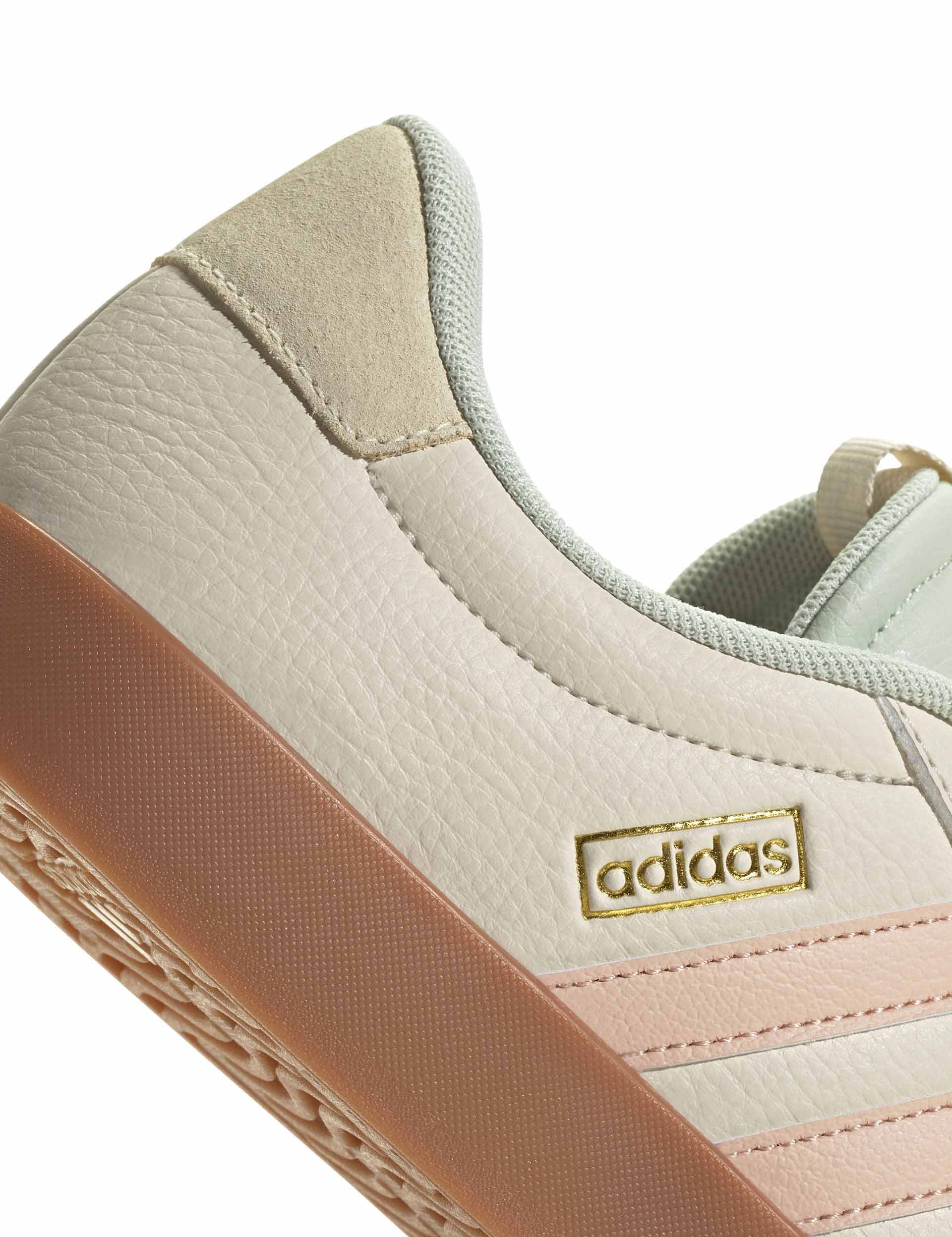 VL Court 3.0 Women's Tennis Shoes - Wonder White/Powder Coral/Linen Green | Lightweight Comfort Sneakers for Running, Gym & Casual Wear