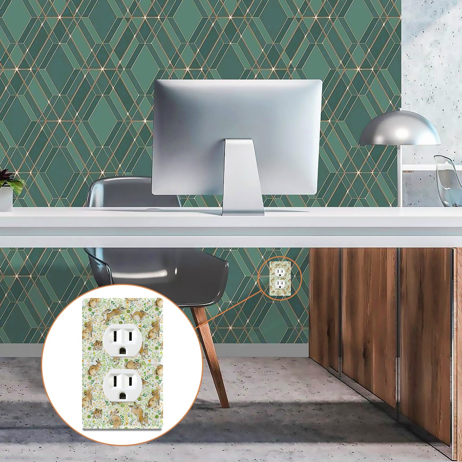 Adorable Bunny Rabbit Light Switch Cover Plate - Decorative Electrical Outlet Cover for Home & Office - Perfect for Nursery, Kids Room, and Playroom Decor