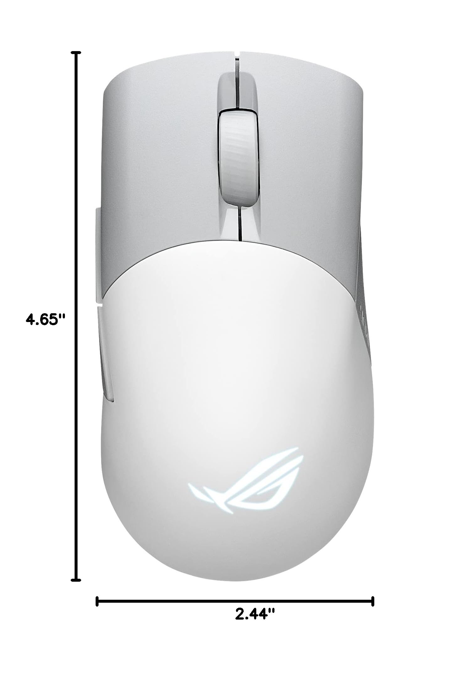 ASUS ROG Keris Wireless AimPoint Gaming Mouse - Tri-Mode Connectivity, 36000 DPI Optical Sensor, 5 Programmable Buttons, ROG SpeedNova Technology, Replaceable Switches, Paracord Cable (White) | Perfect for FPS, MOBA & Esports Gaming, Office Work & Professional Use