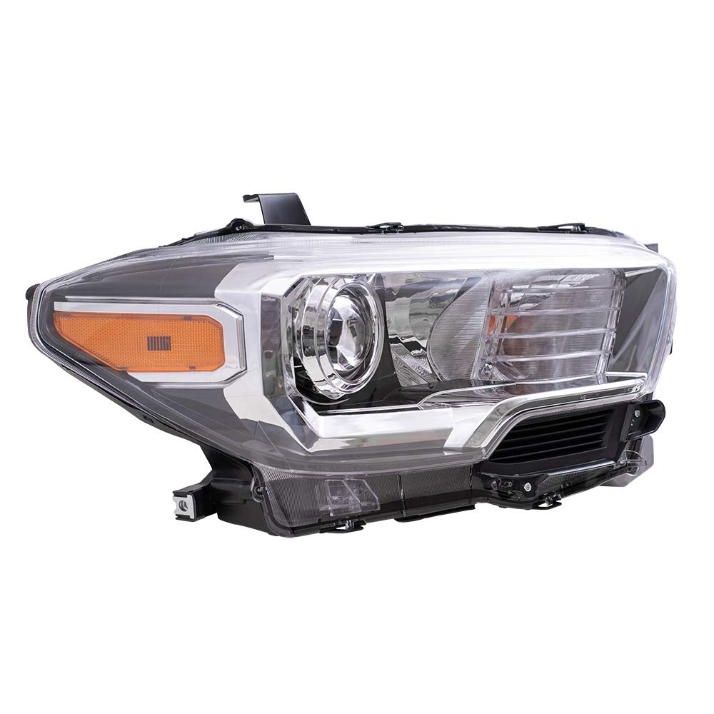 2018 Toyota Tacoma Halogen Headlight Assembly - Left & Right Side Replacement with Fog Lights - No LED DRL - Perfect for Night Driving & Off-Road Adventures