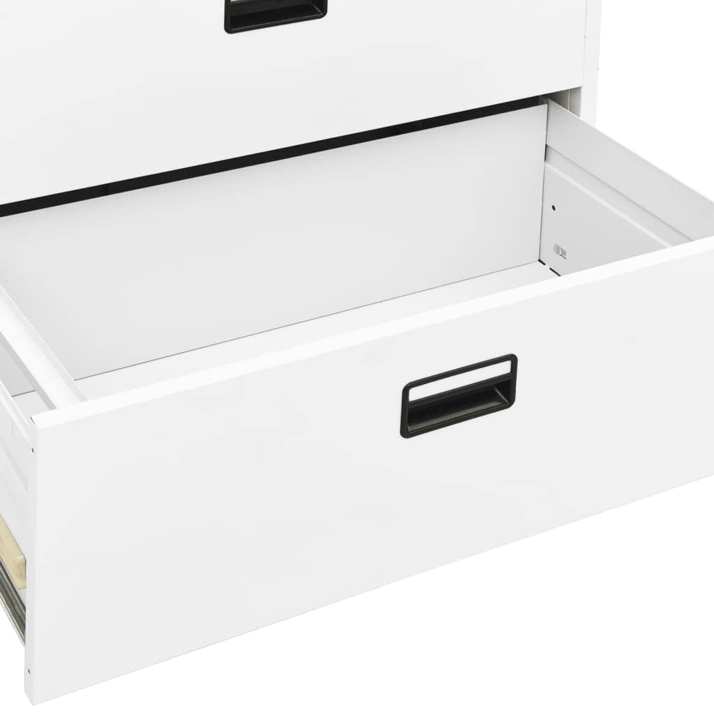 Modern Metal Filing Cabinet with Lock - 35.4