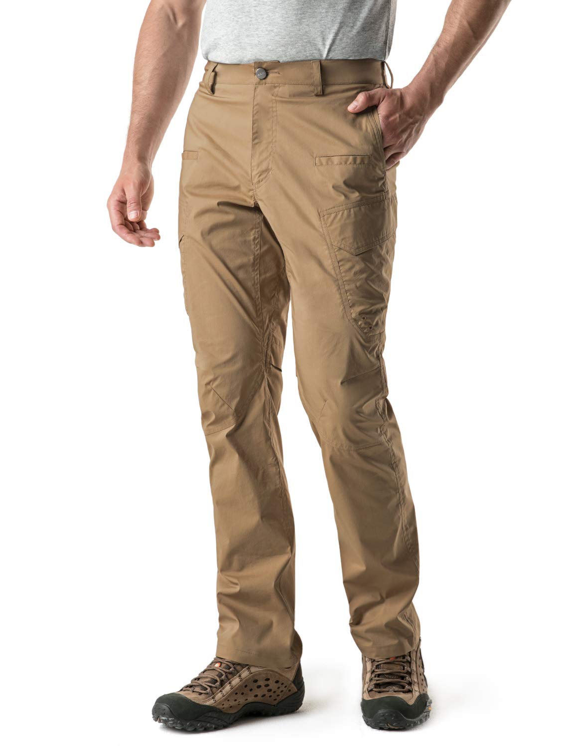 CQR Men's Hiking Pants - Water Resistant Outdoor Cargo Pants with Stretch, Lightweight UPF 50+ Work Pants for Hiking, Camping & Outdoor Adventures