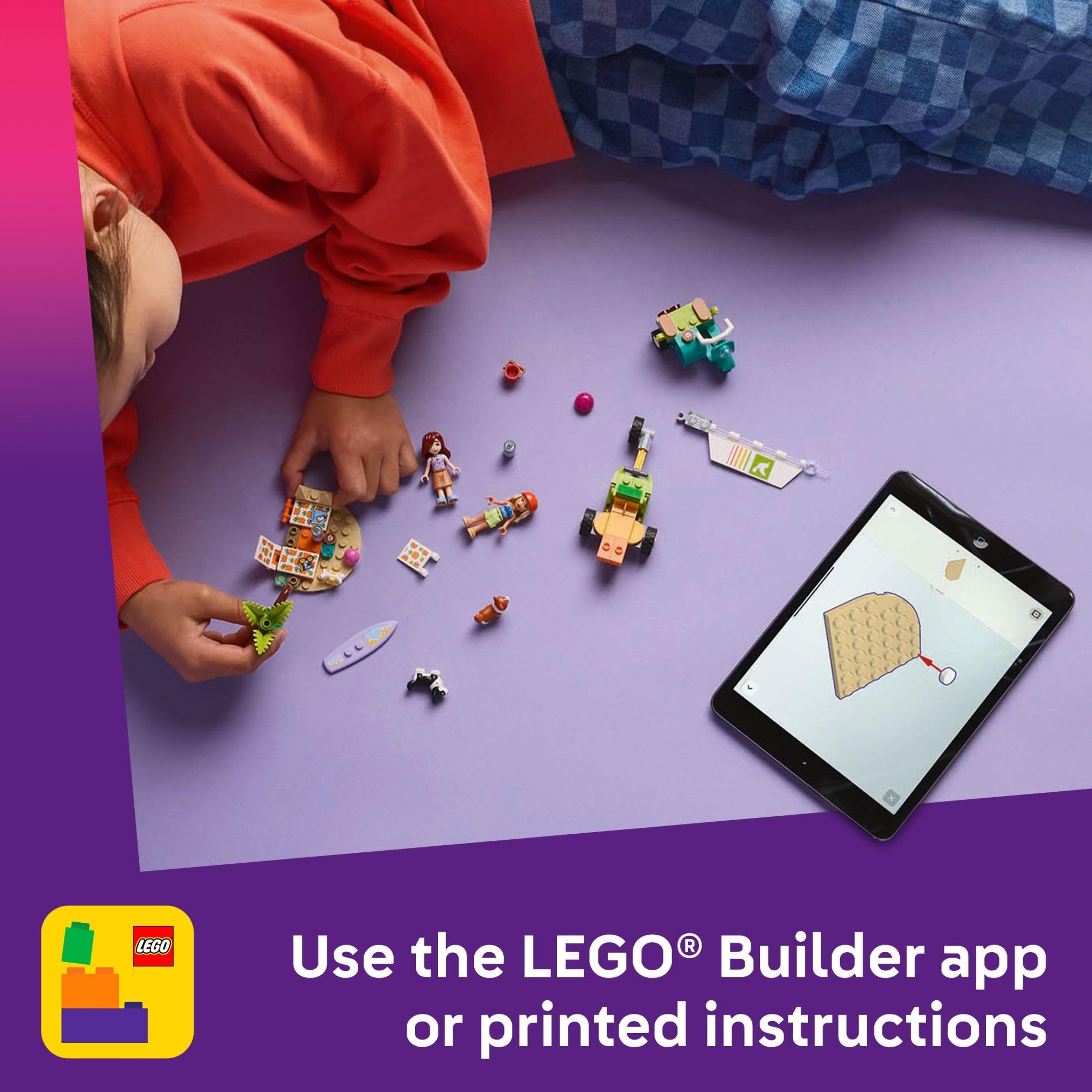 LEGO Friends Surfing Dogs and Scooter Adventure Building Toy Set - Creative Pretend Play for Kids Ages 6+ with 2 Minidolls & 2 Corgi Dogs - Perfect Easter Basket Gift, Birthday Present & STEM Learning Activity - Model 42641 - Great for Imaginative Play, Dog Lovers & Family Bonding Time